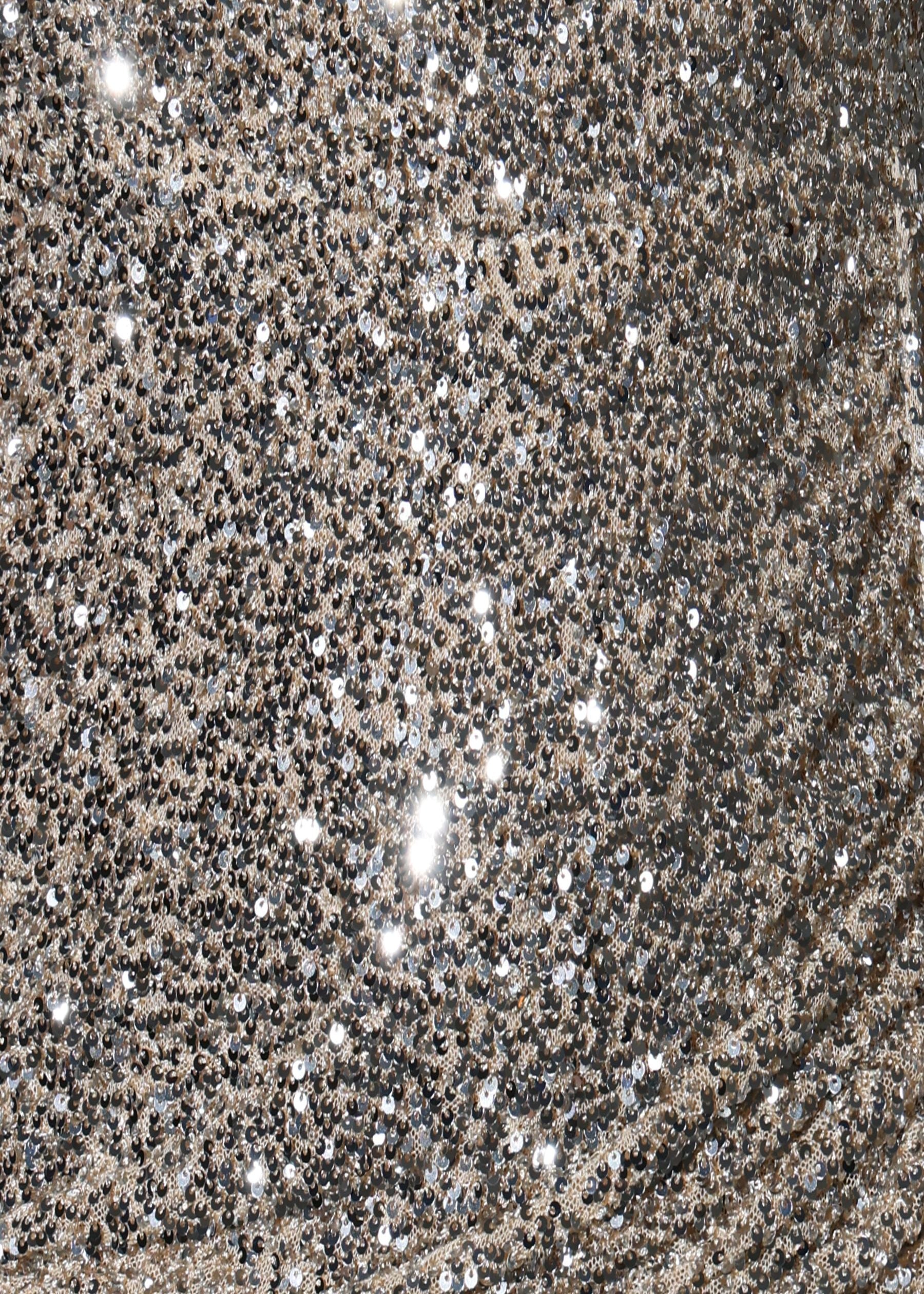 Good Fortune One Shoulder Drape Mini Dress - Champagne ICYBOO