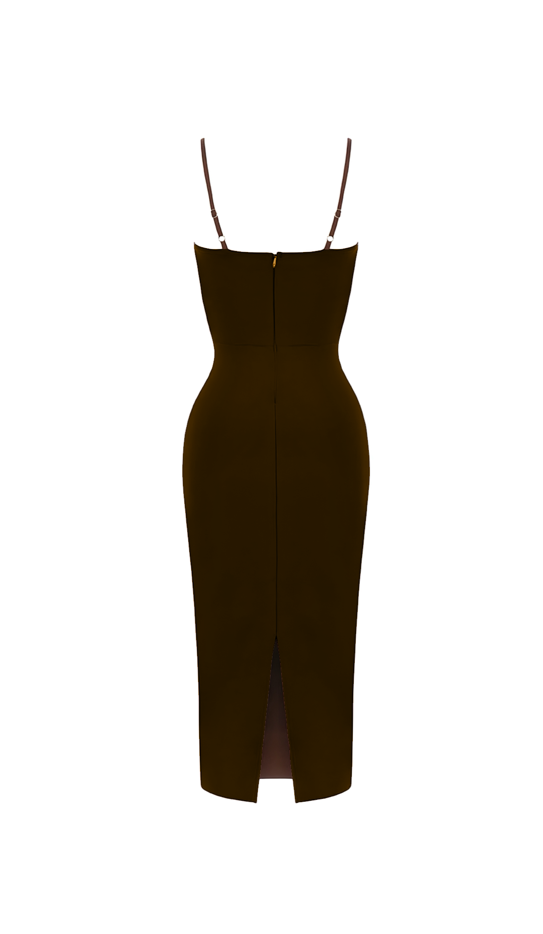 Bianca Brown Bandage Midi Dress - ICYBOO