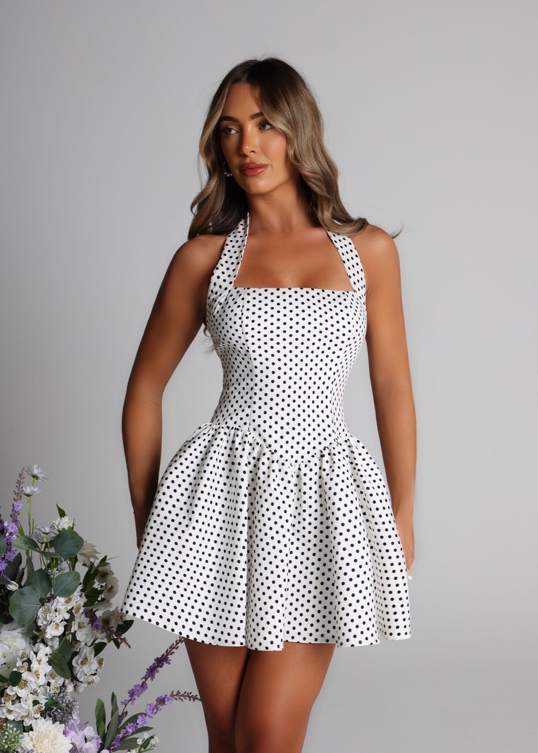 Lift You Up A-Line Mini Dress - Polka Dot ICYBOO