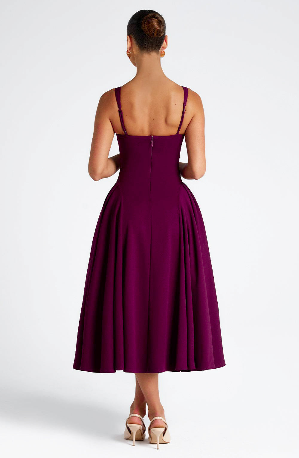 Pavlina Midi Dress in Wine ICYBOO