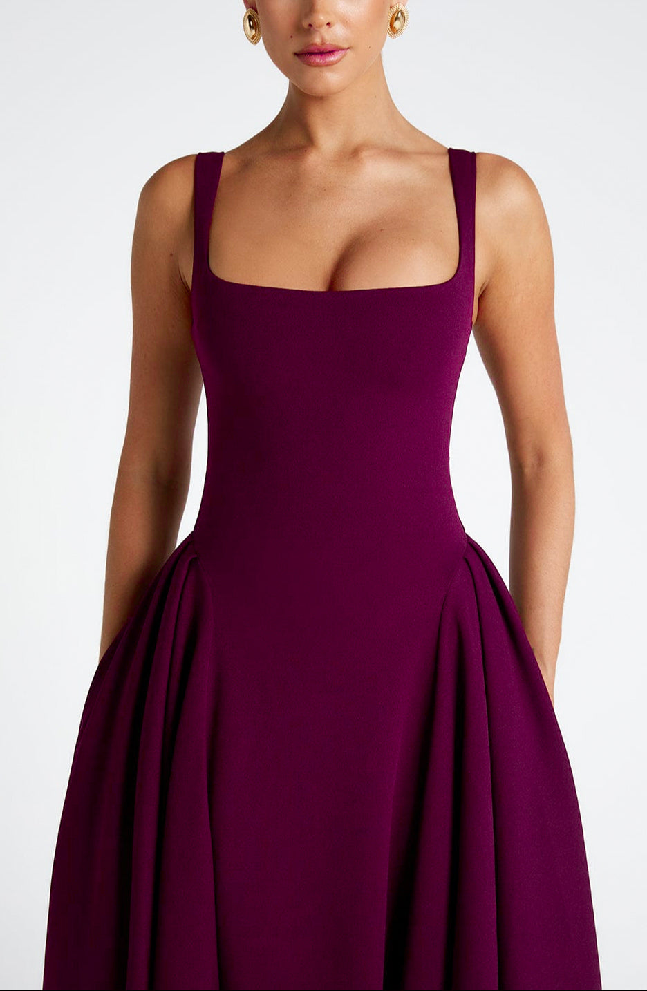 Pavlina Midi Dress in Wine ICYBOO