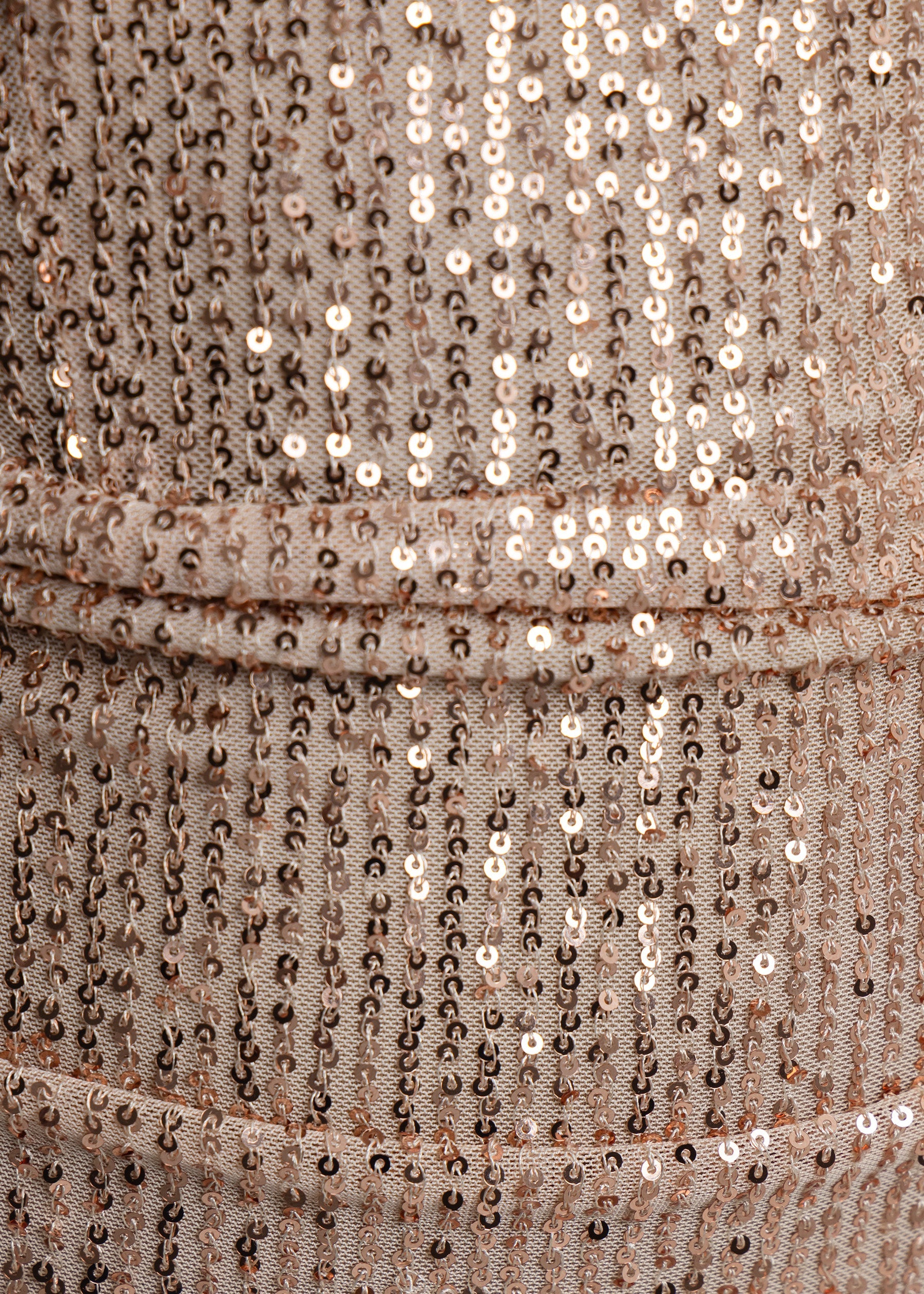 Iconic Fantasy Cowl Neck Sequin Mini Dress - Rose Gold ICYBOO