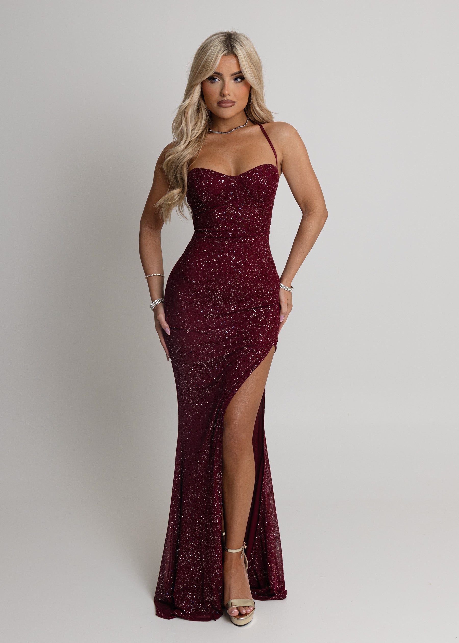 In The Spotlight Maxi Dress - Burgundy ICYBOO