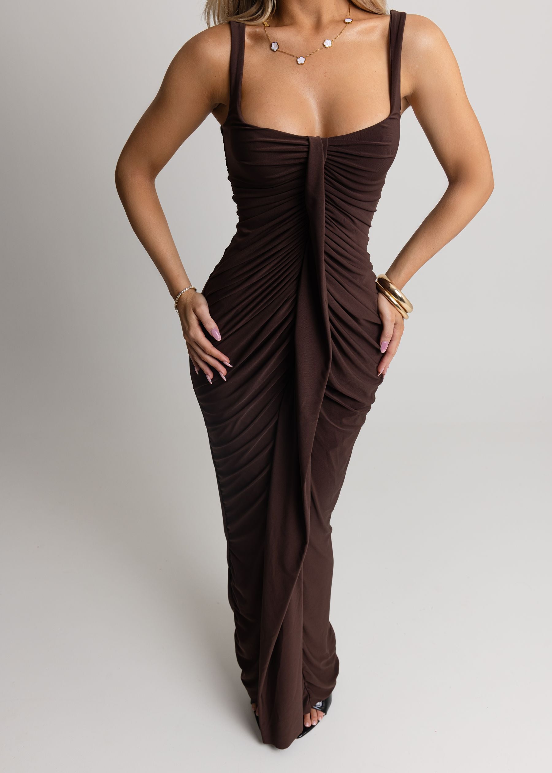 Indulgent Dreams Maxi Dress - Brown ICYBOO