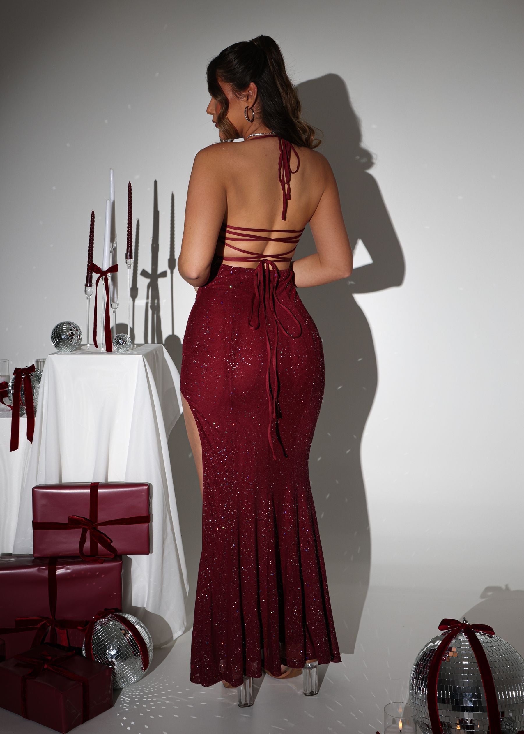 In The Spotlight Maxi Dress - Burgundy ICYBOO