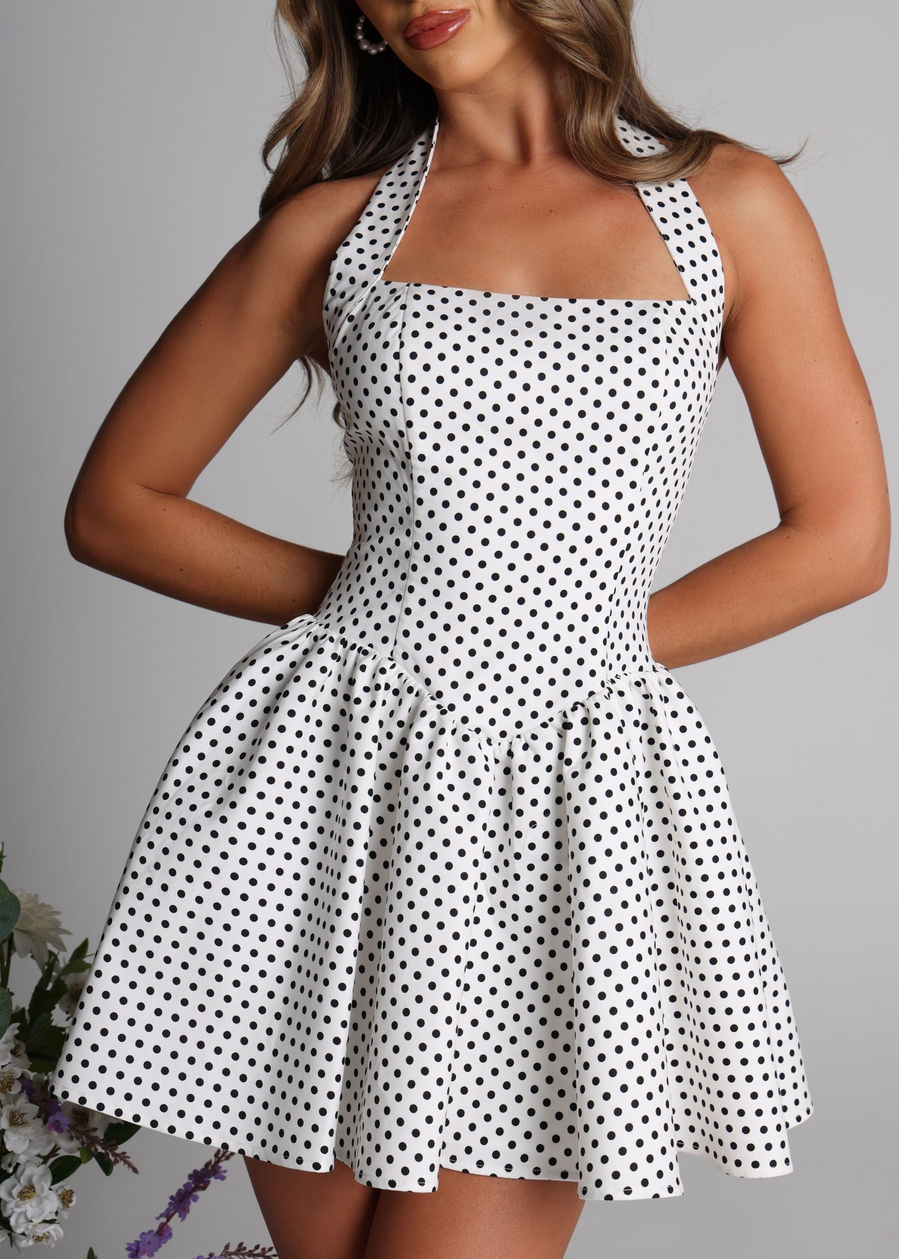 Lift You Up A-Line Mini Dress - Polka Dot ICYBOO