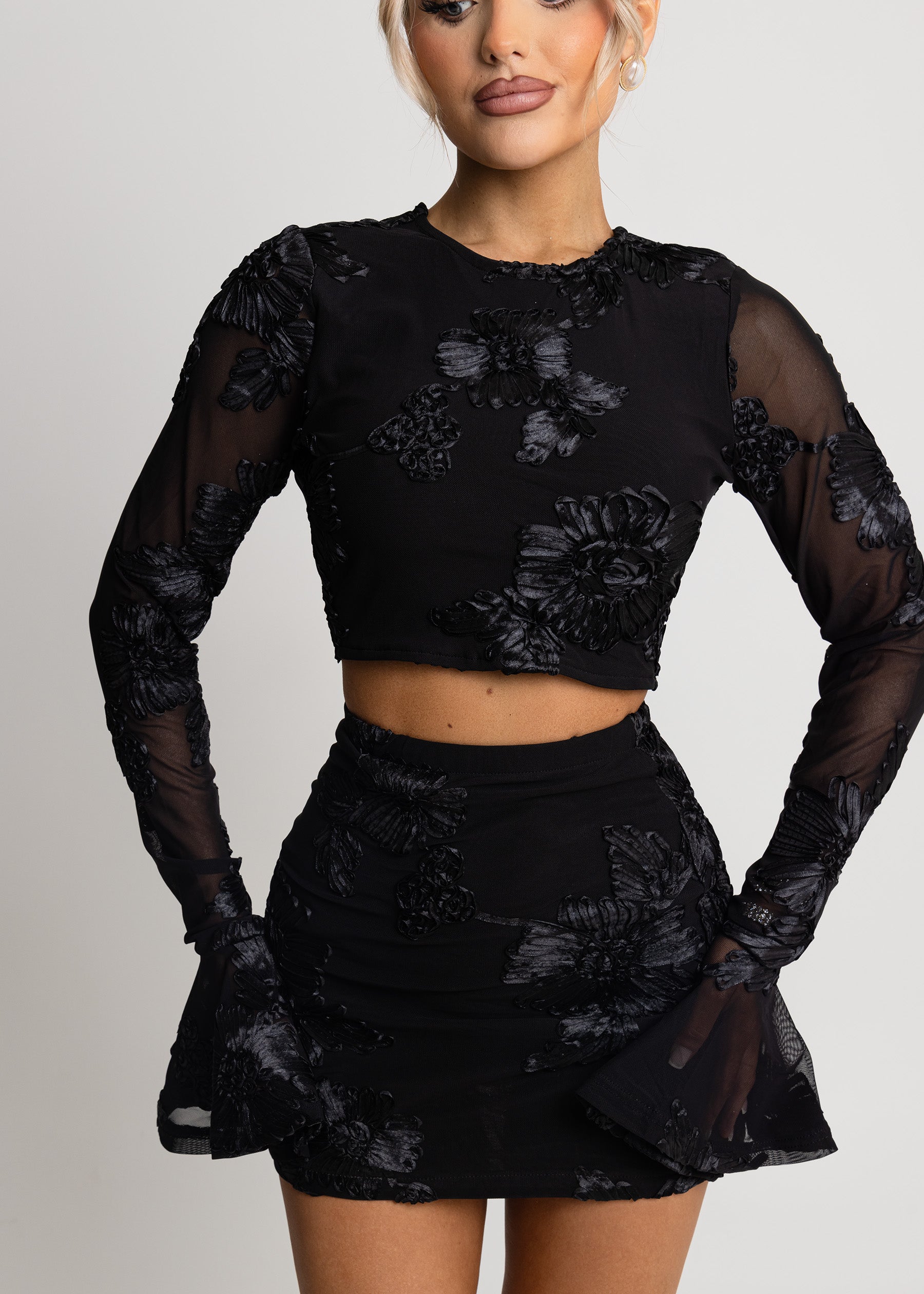 Love Ignited Long Sleeve Two Piece - Black ICYBOO
