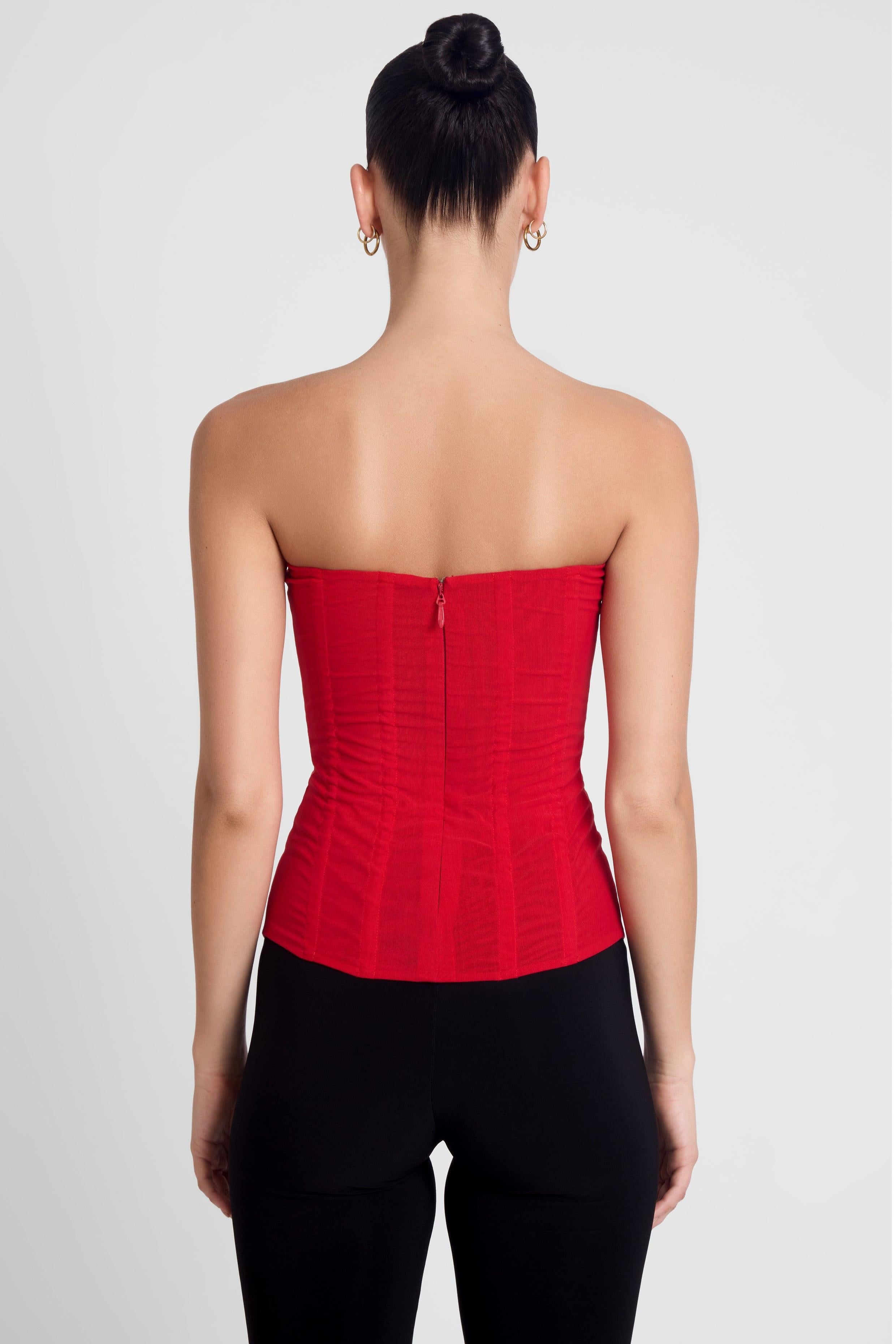Red Muse Mesh Corset Top ICYBOO