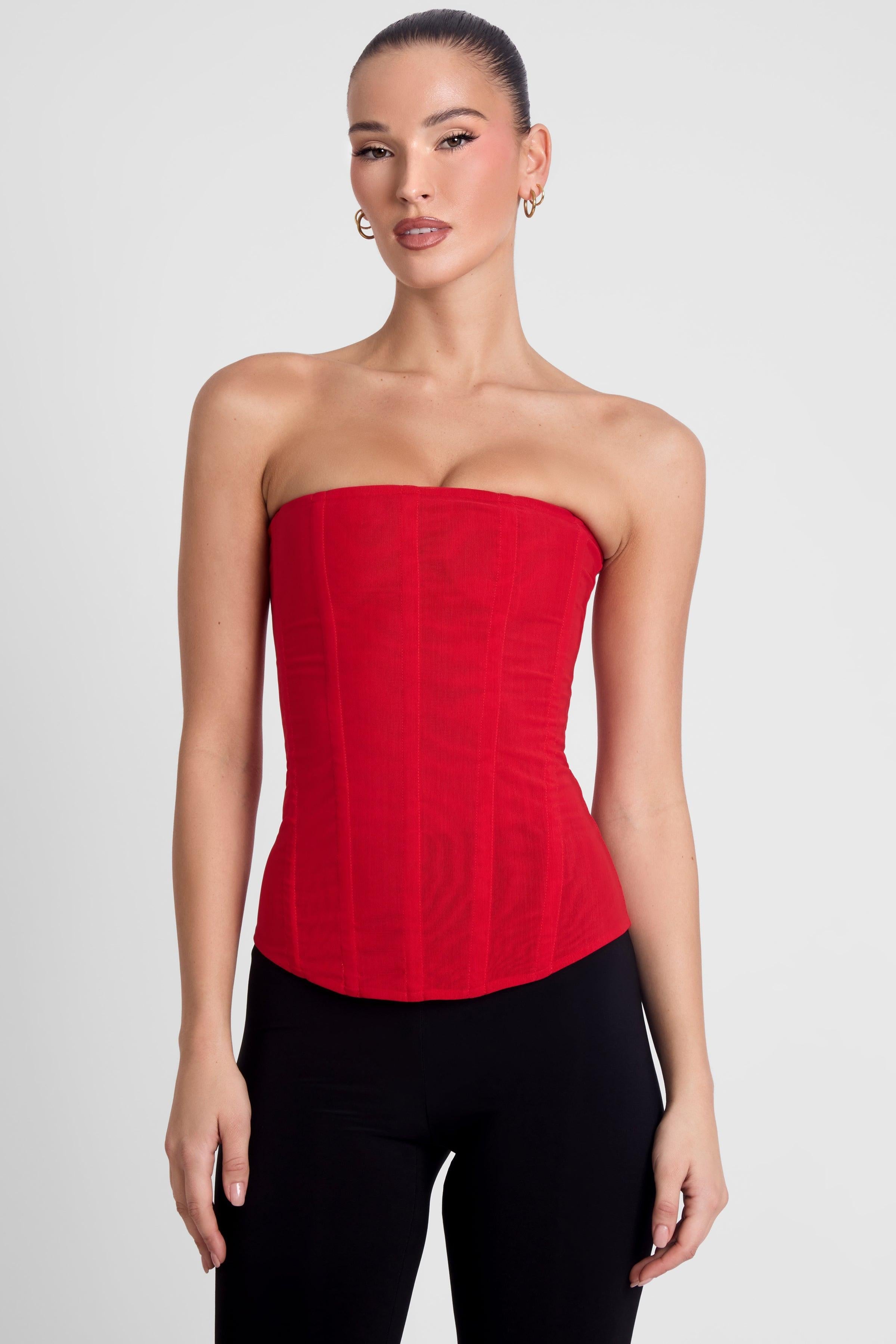 Red Muse Mesh Corset Top ICYBOO