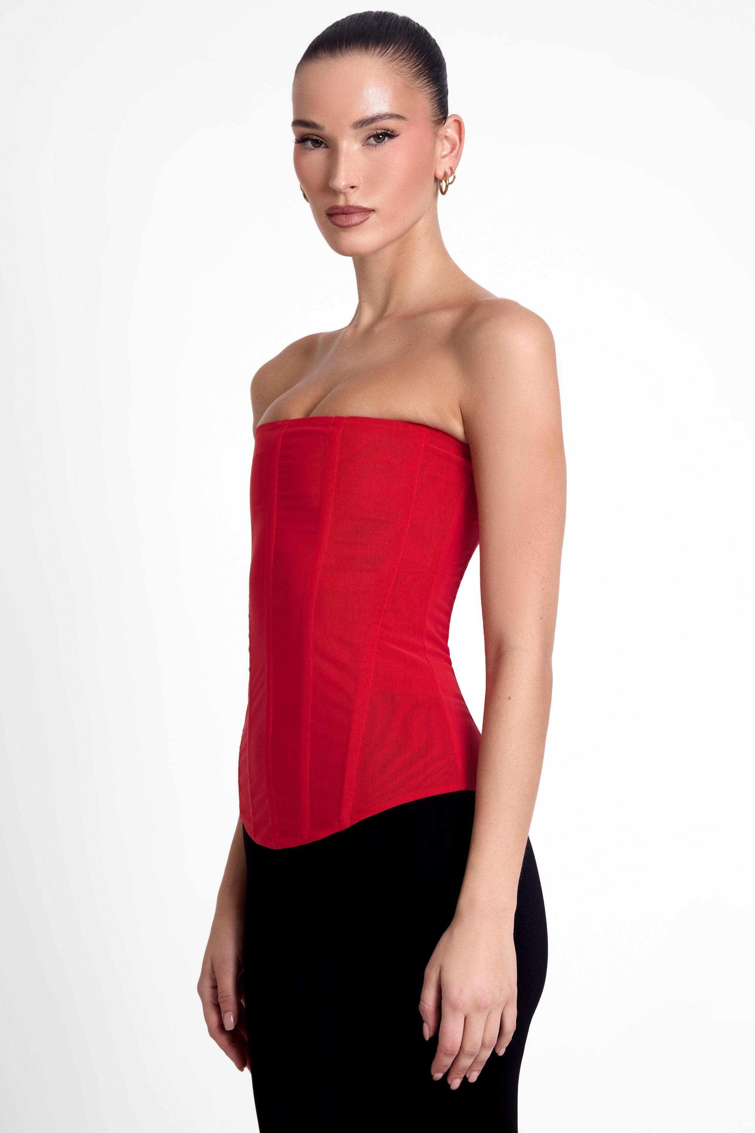 Red Muse Mesh Corset Top ICYBOO