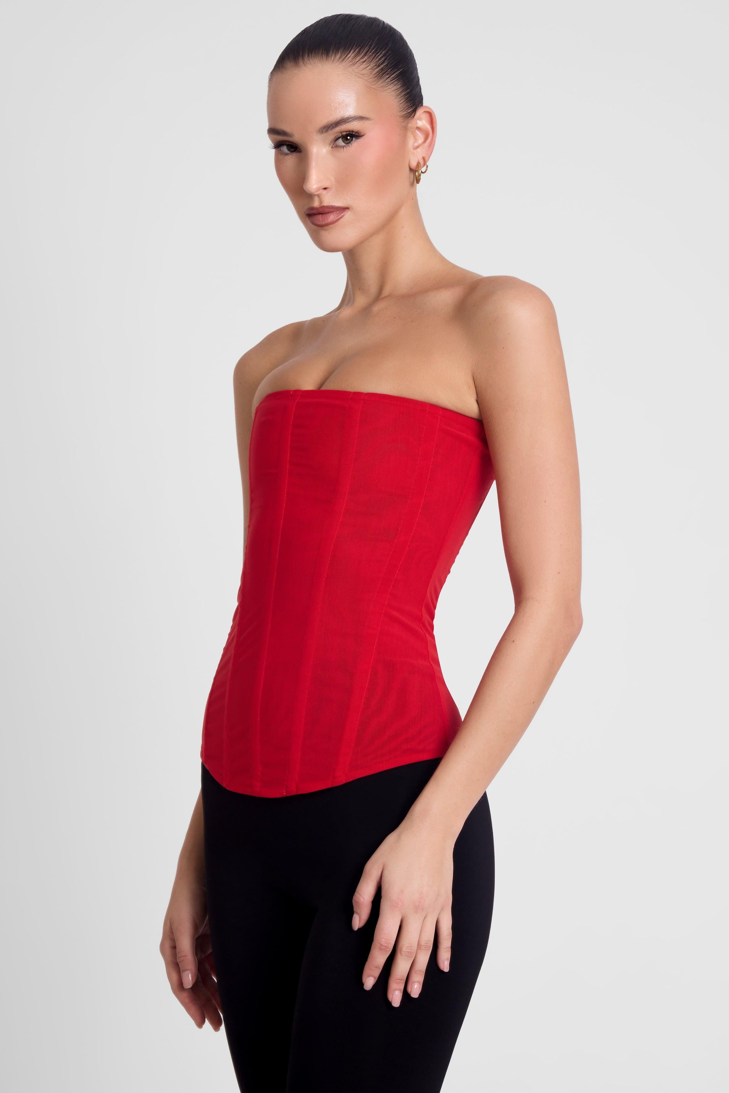 Red Muse Mesh Corset Top ICYBOO