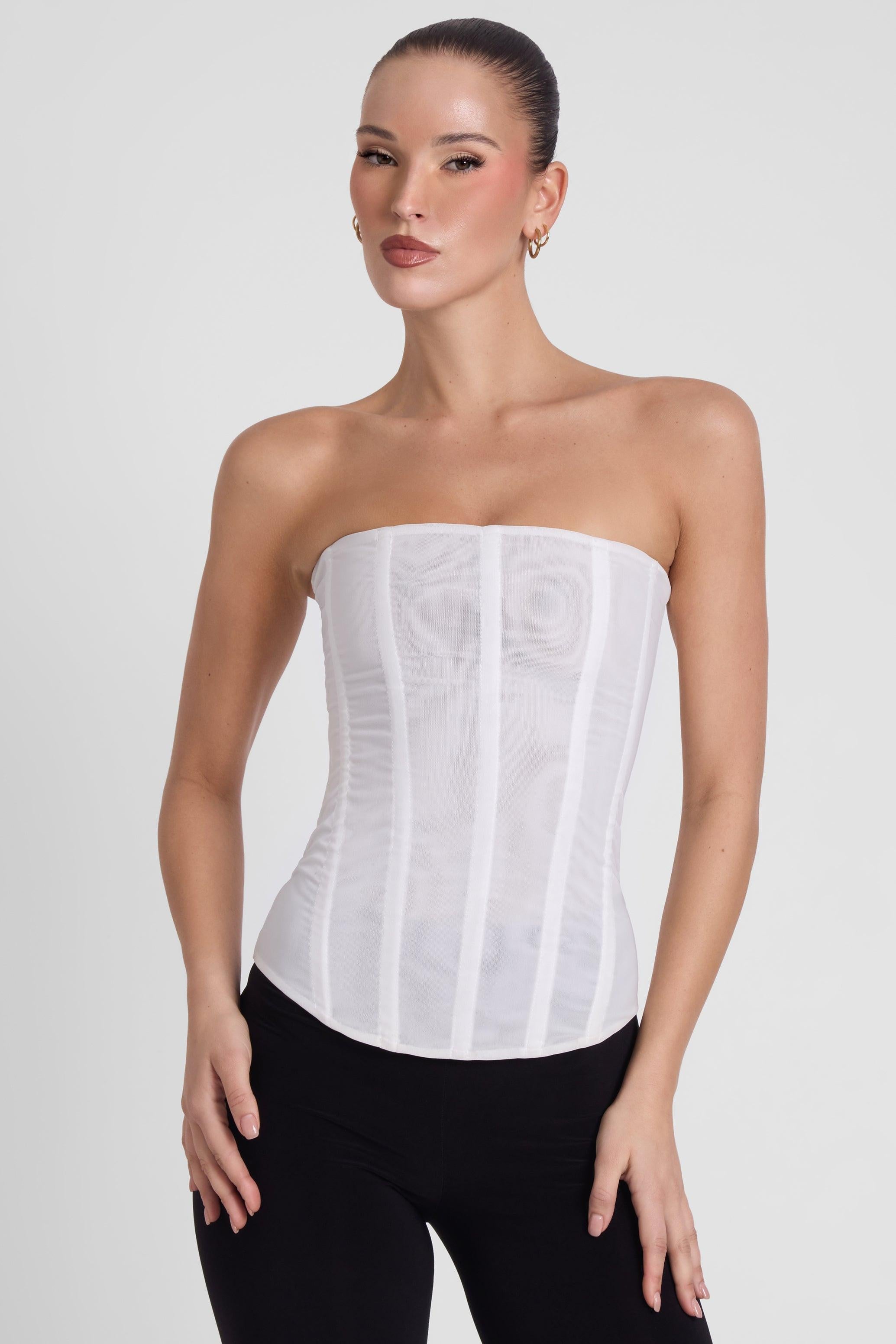 White Muse Mesh Corset Top ICYBOO