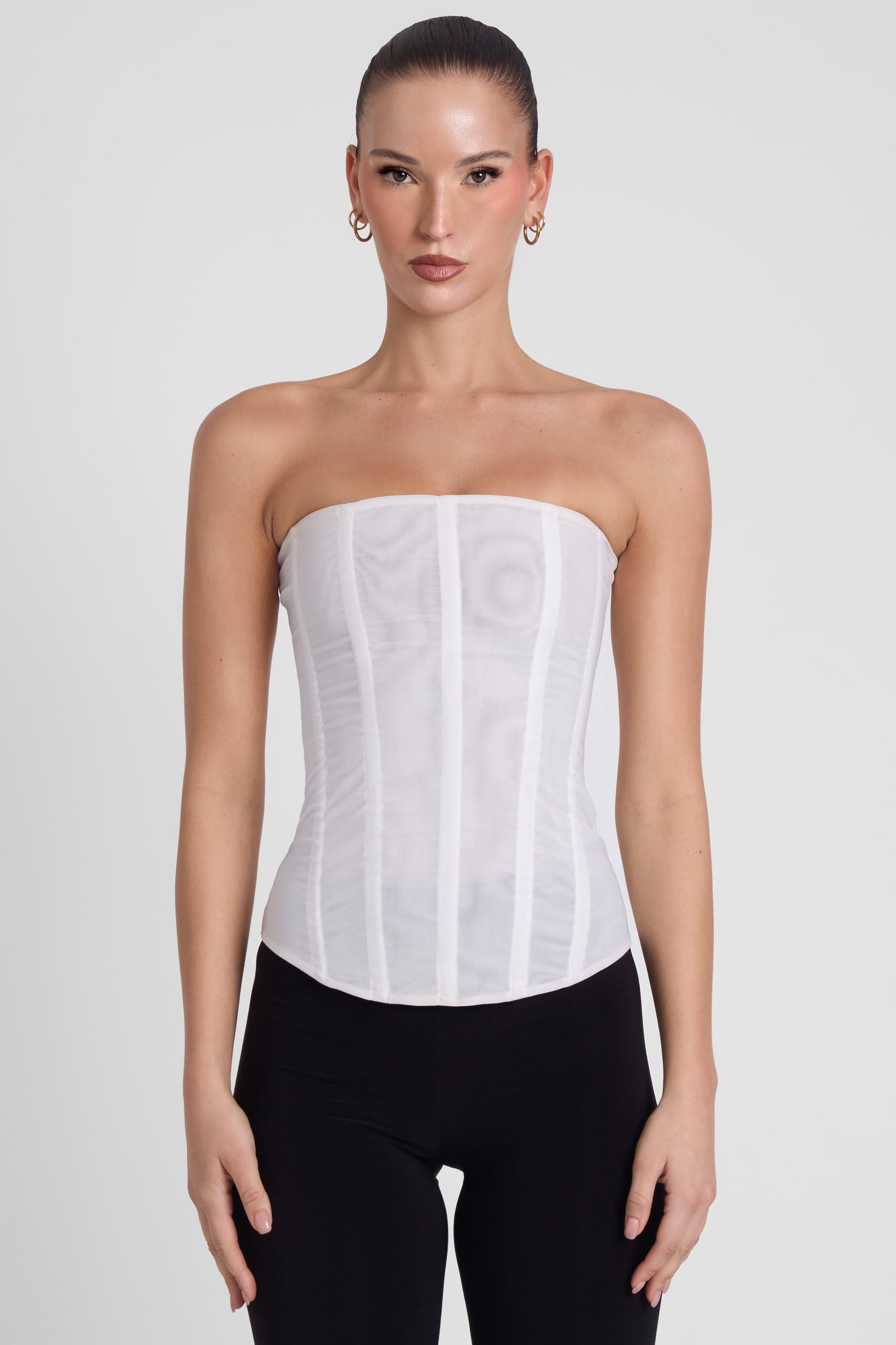 White Muse Mesh Corset Top ICYBOO