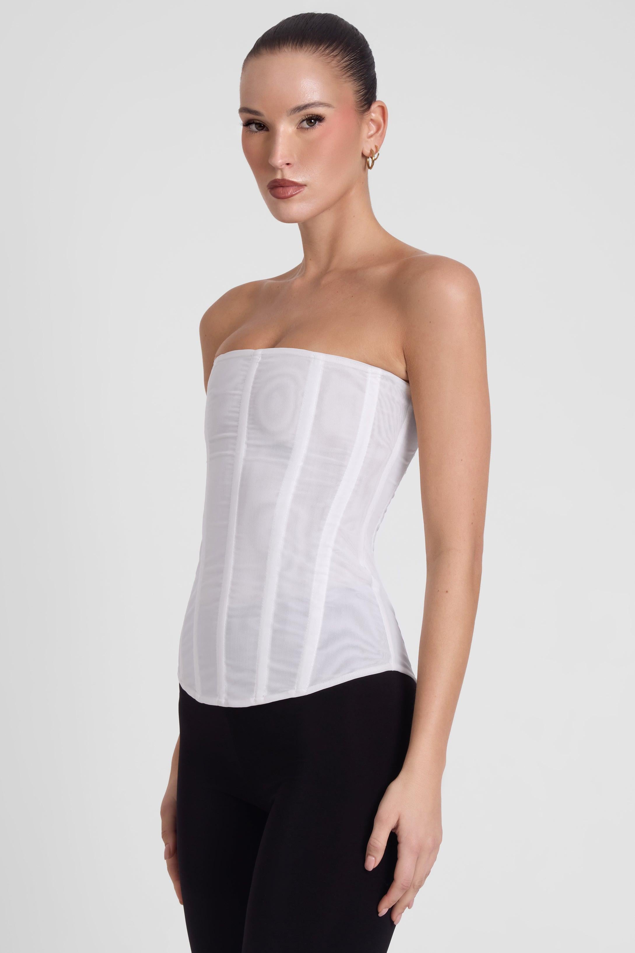 White Muse Mesh Corset Top ICYBOO