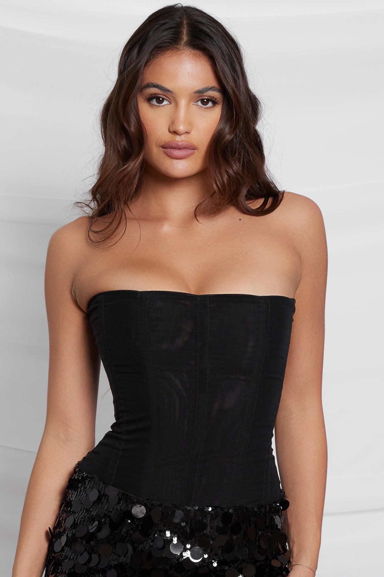 Black Muse Mesh Corset Top ICYBOO