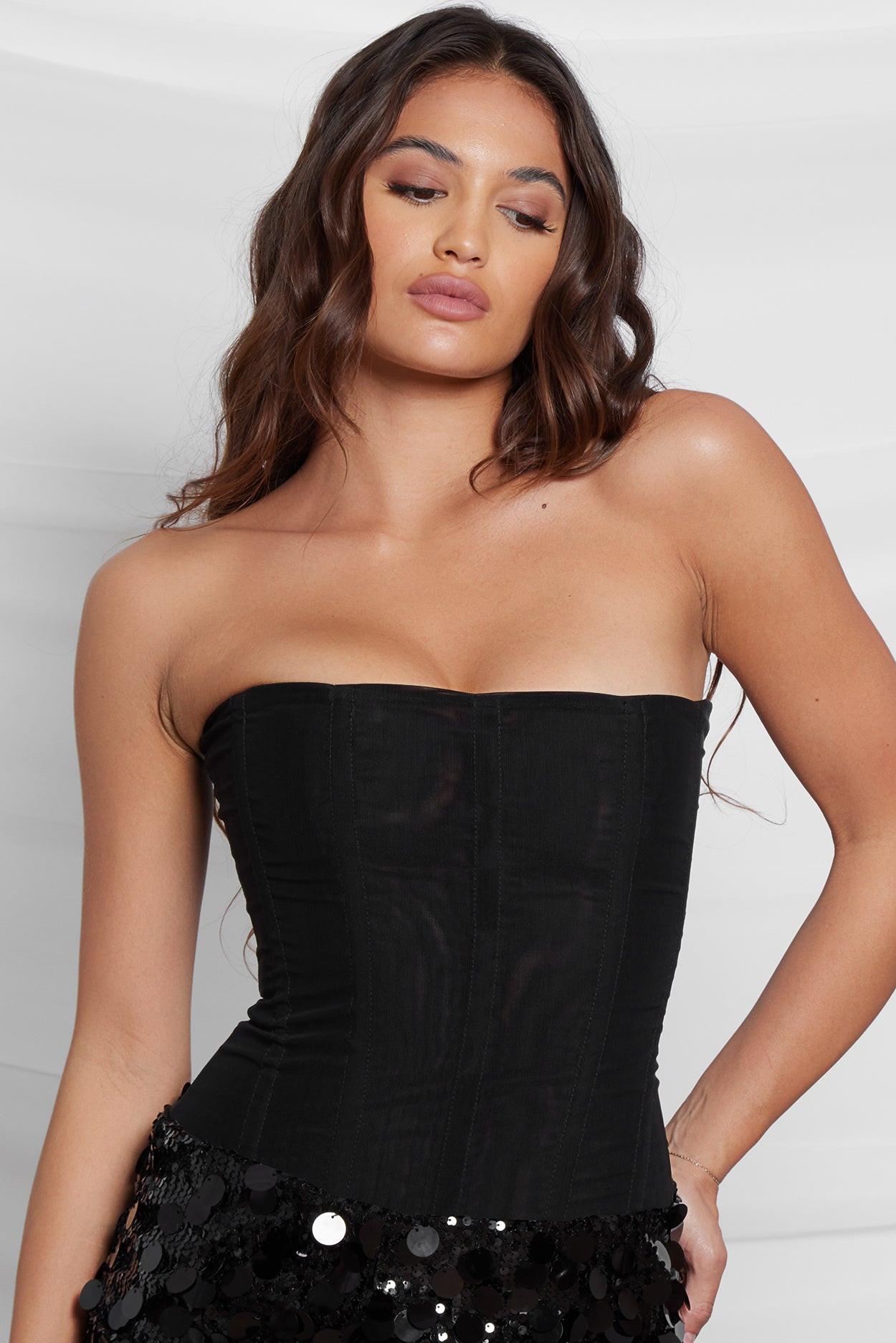 Black Muse Mesh Corset Top ICYBOO
