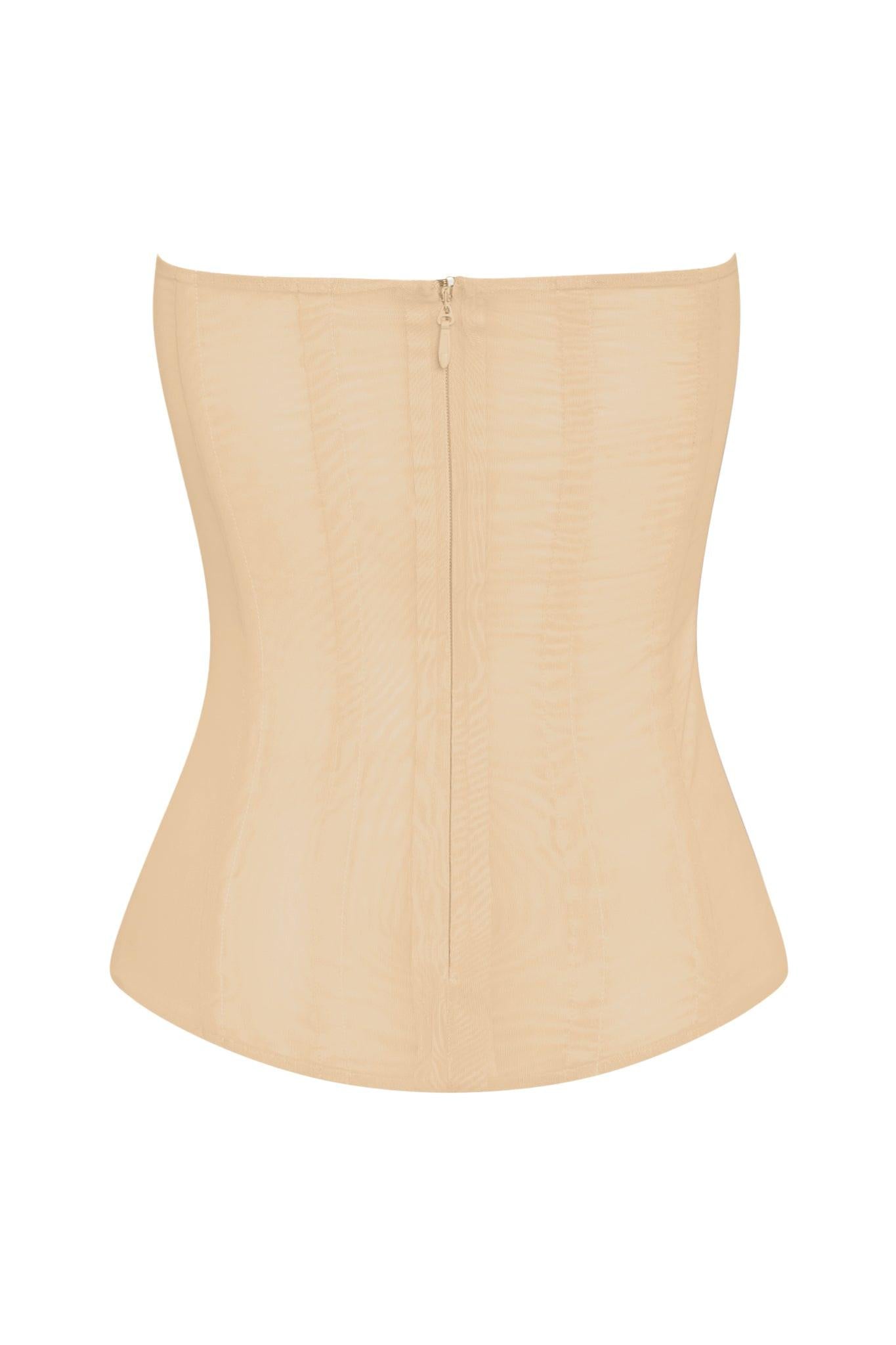 Tan Muse Mesh Corset Top ICYBOO