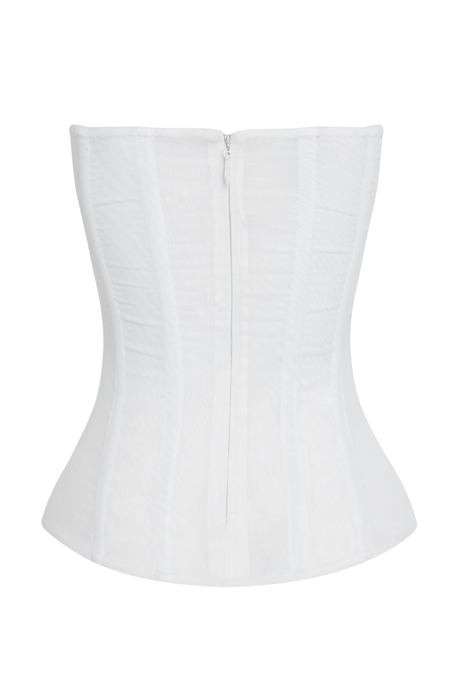 White Muse Mesh Corset Top ICYBOO
