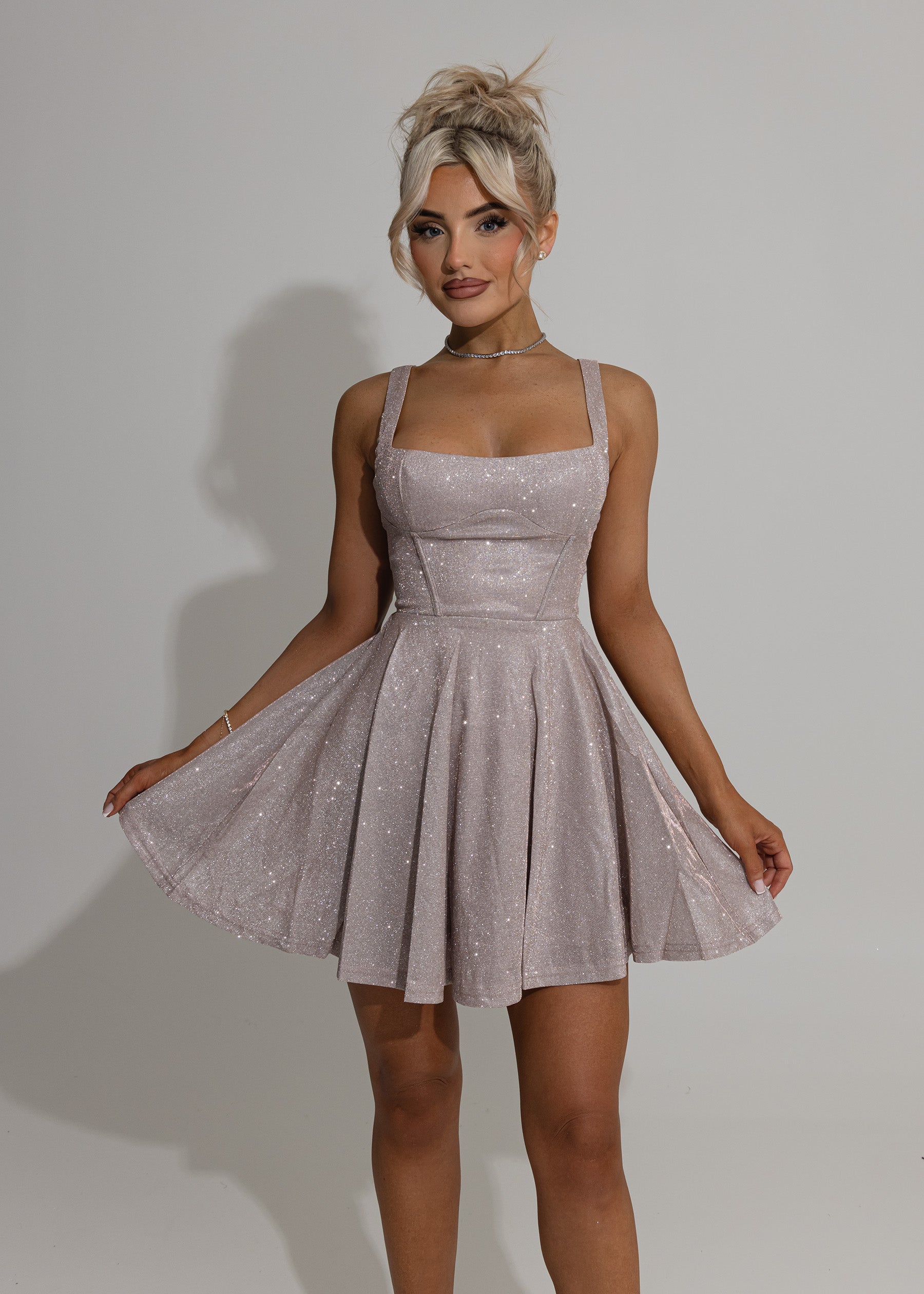 No Other Love Bow Mini Dress - Pink ICYBOO