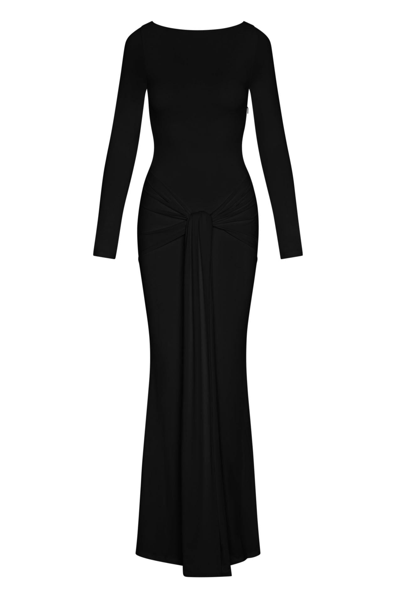 Black Oasis Knot Maxi Dress ICYBOO