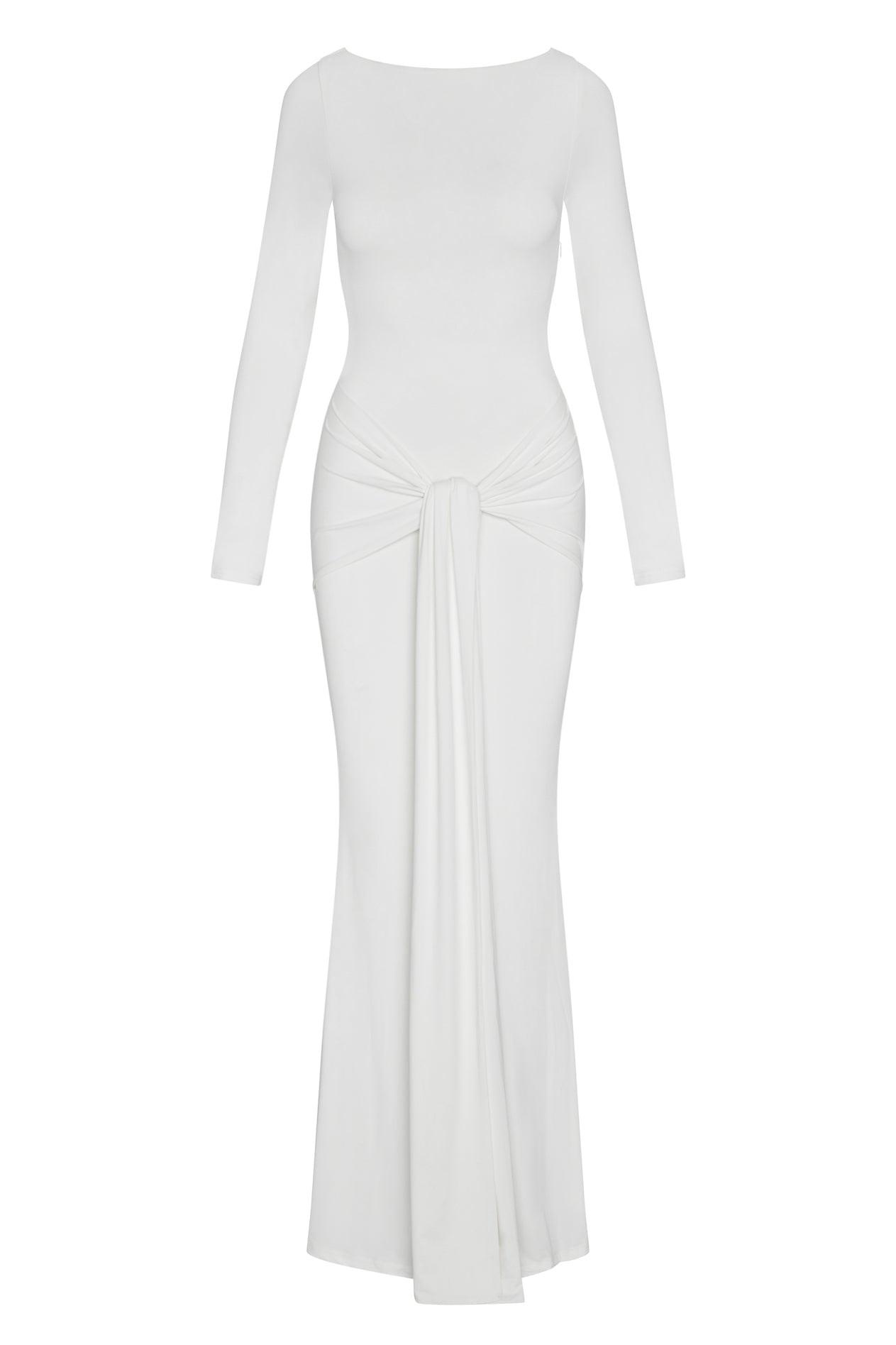 White Oasis Knot Maxi Dress ICYBOO