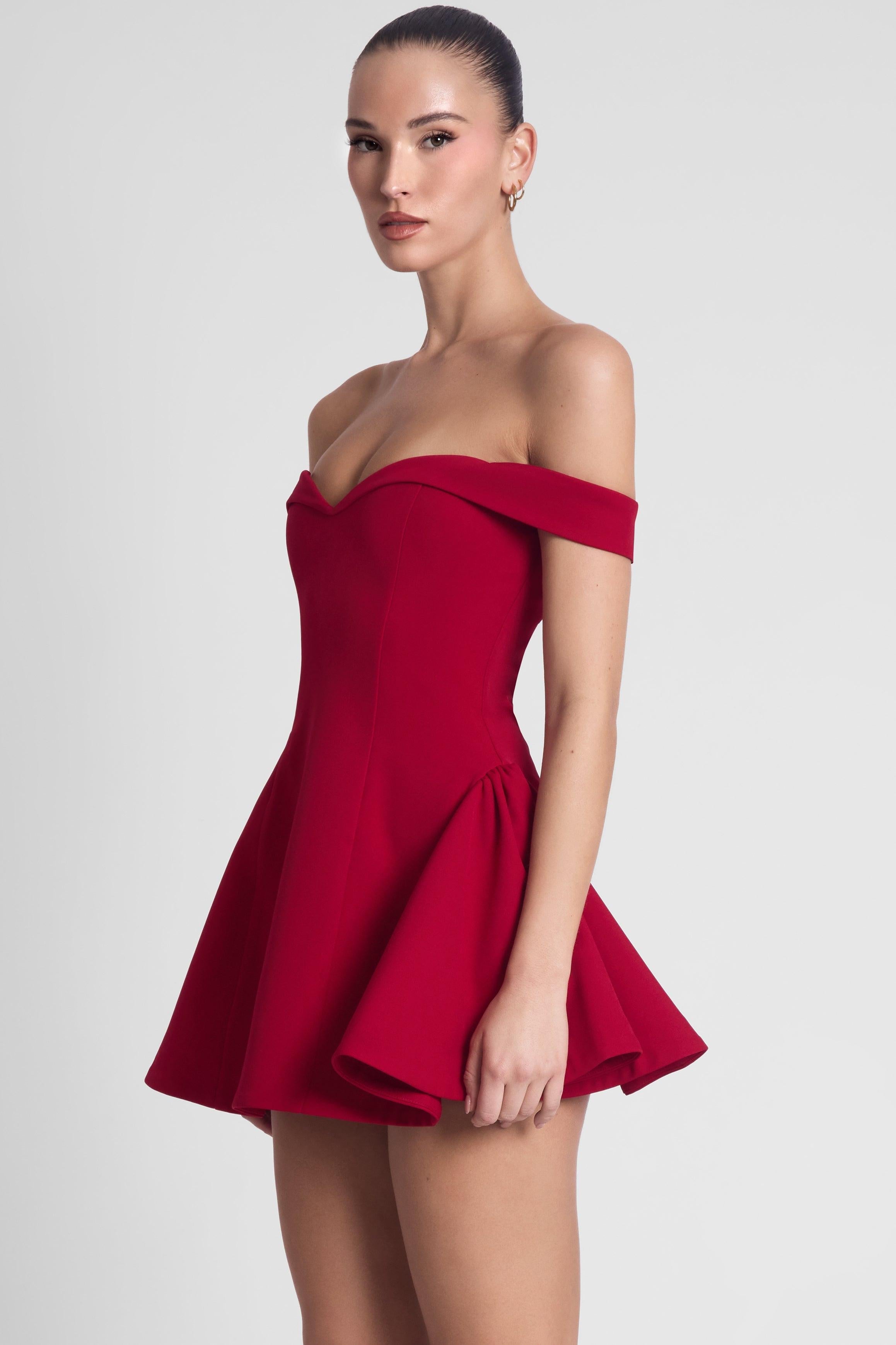 Raquel Red Corset Babydoll Mini Dress ICYBOO