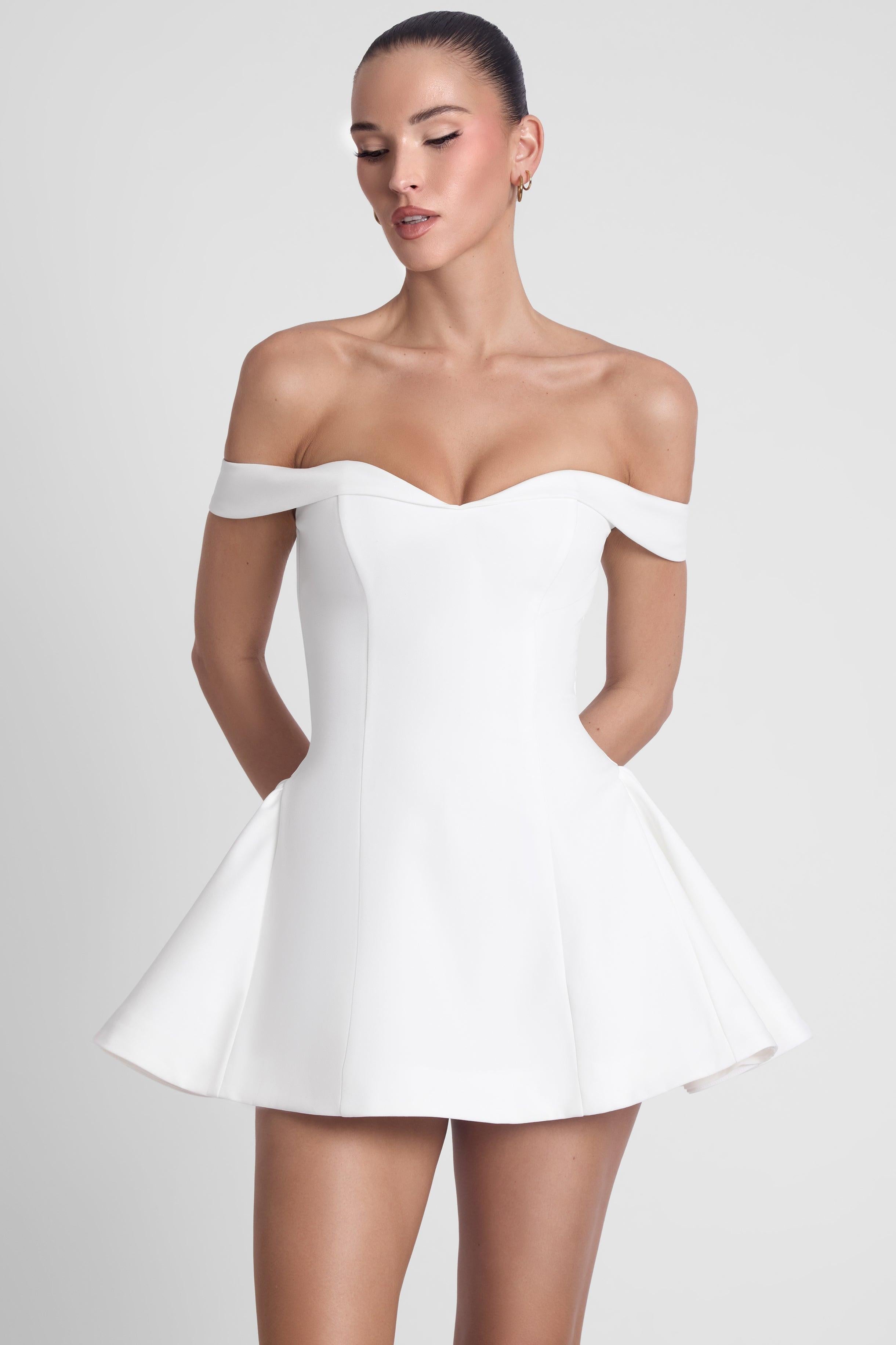 Raquel White Corset Babydoll Mini Dress ICYBOO