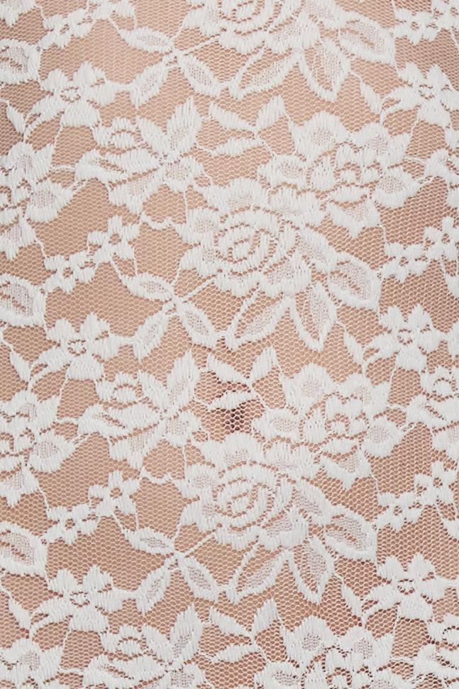 White Soleil Scalloped Lace Midi Dress ICYBOO