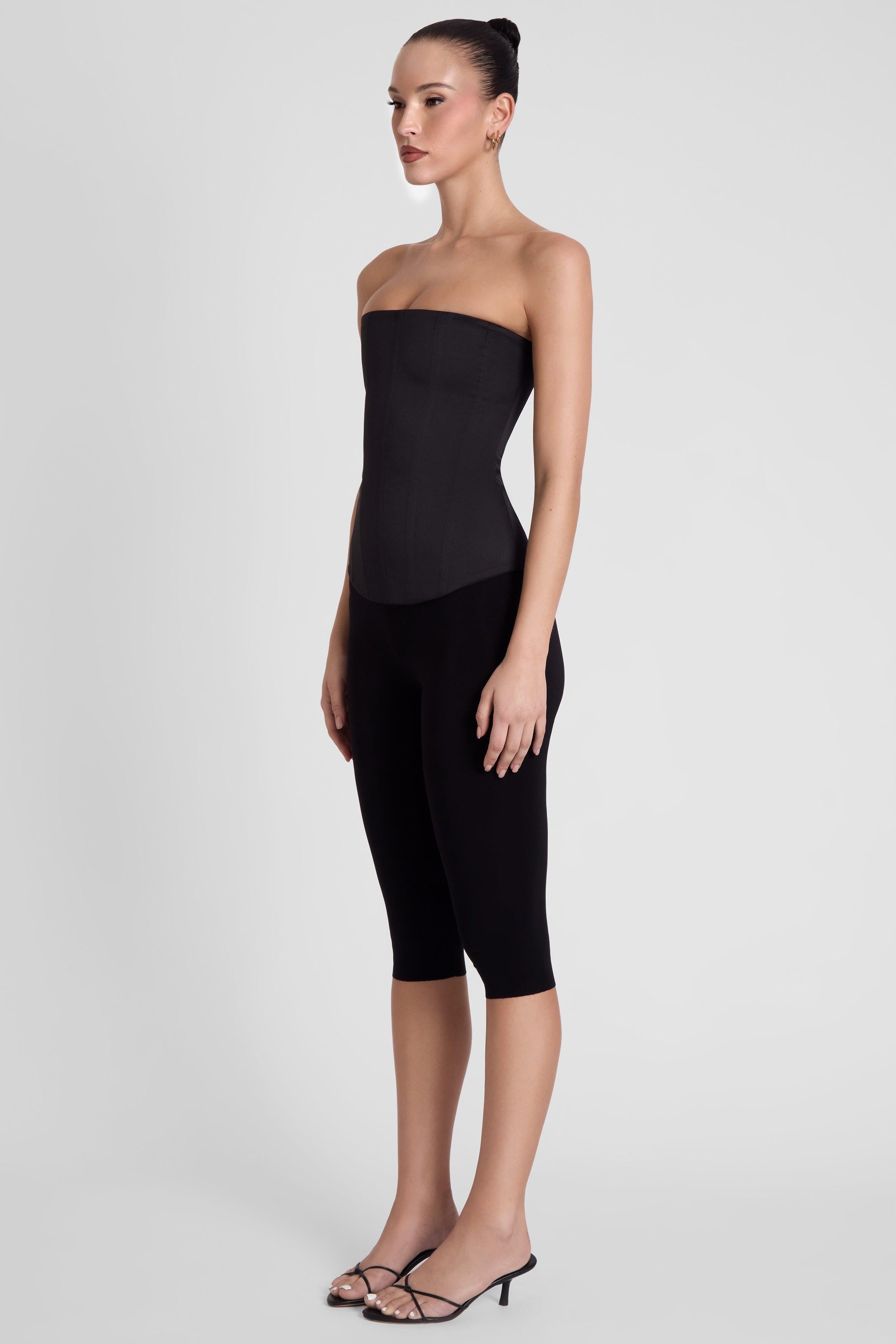 Black Sphynx Satin Corset Top ICYBOO