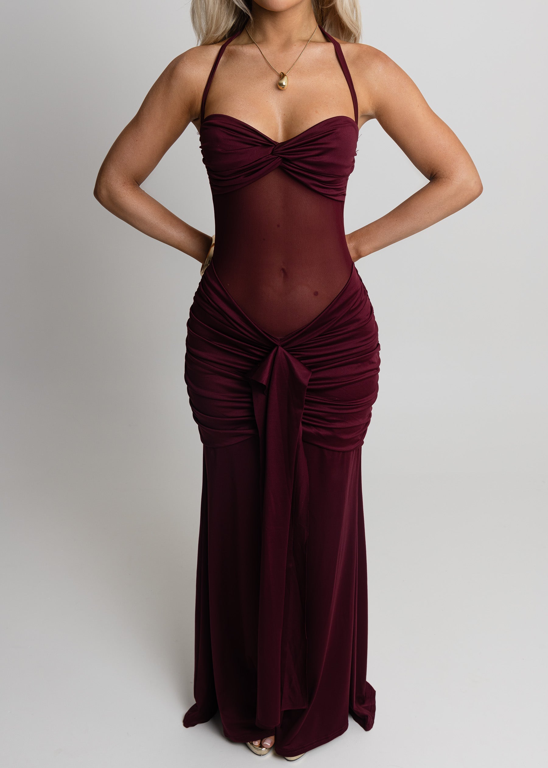 Timeless Passion Maxi Dress - Wine ICYBOO