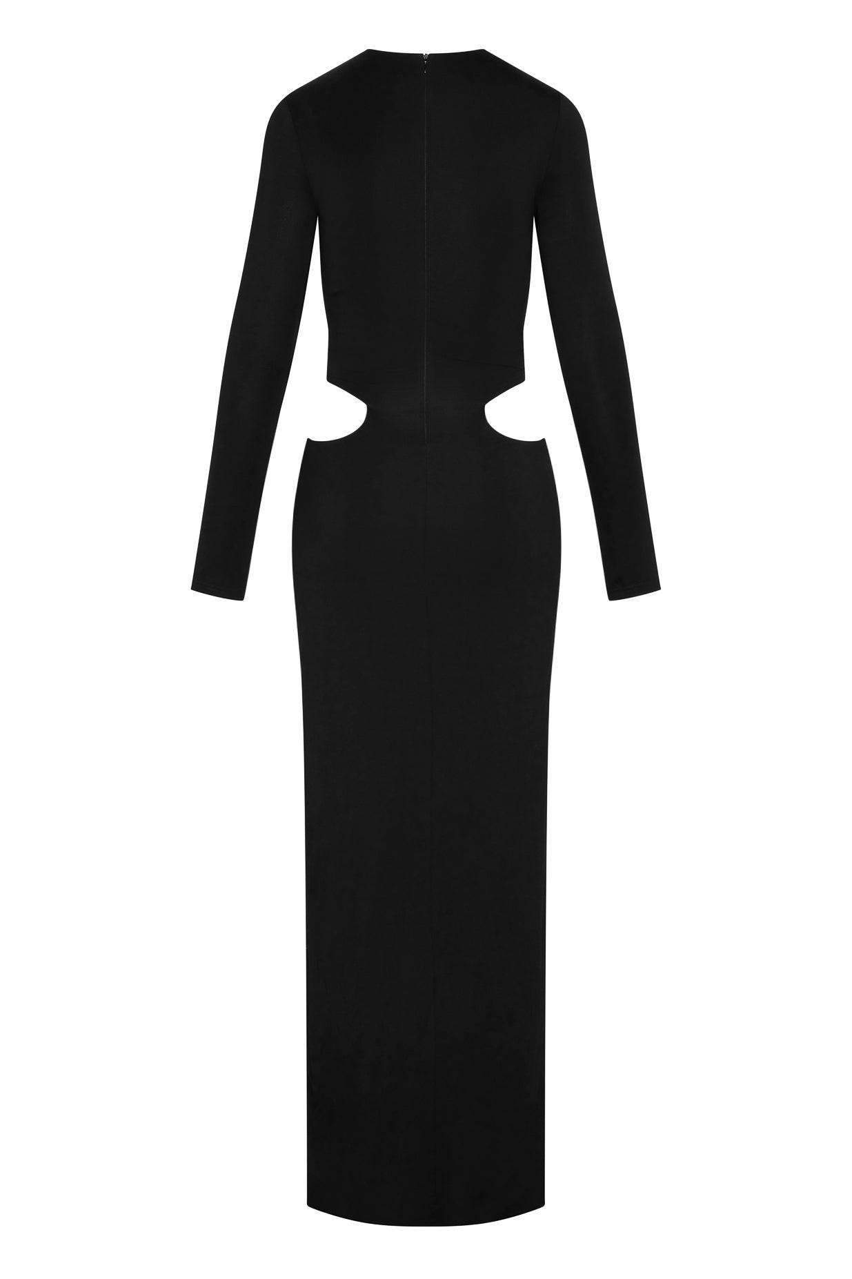 Vacanza Black Draped Gown ICYBOO