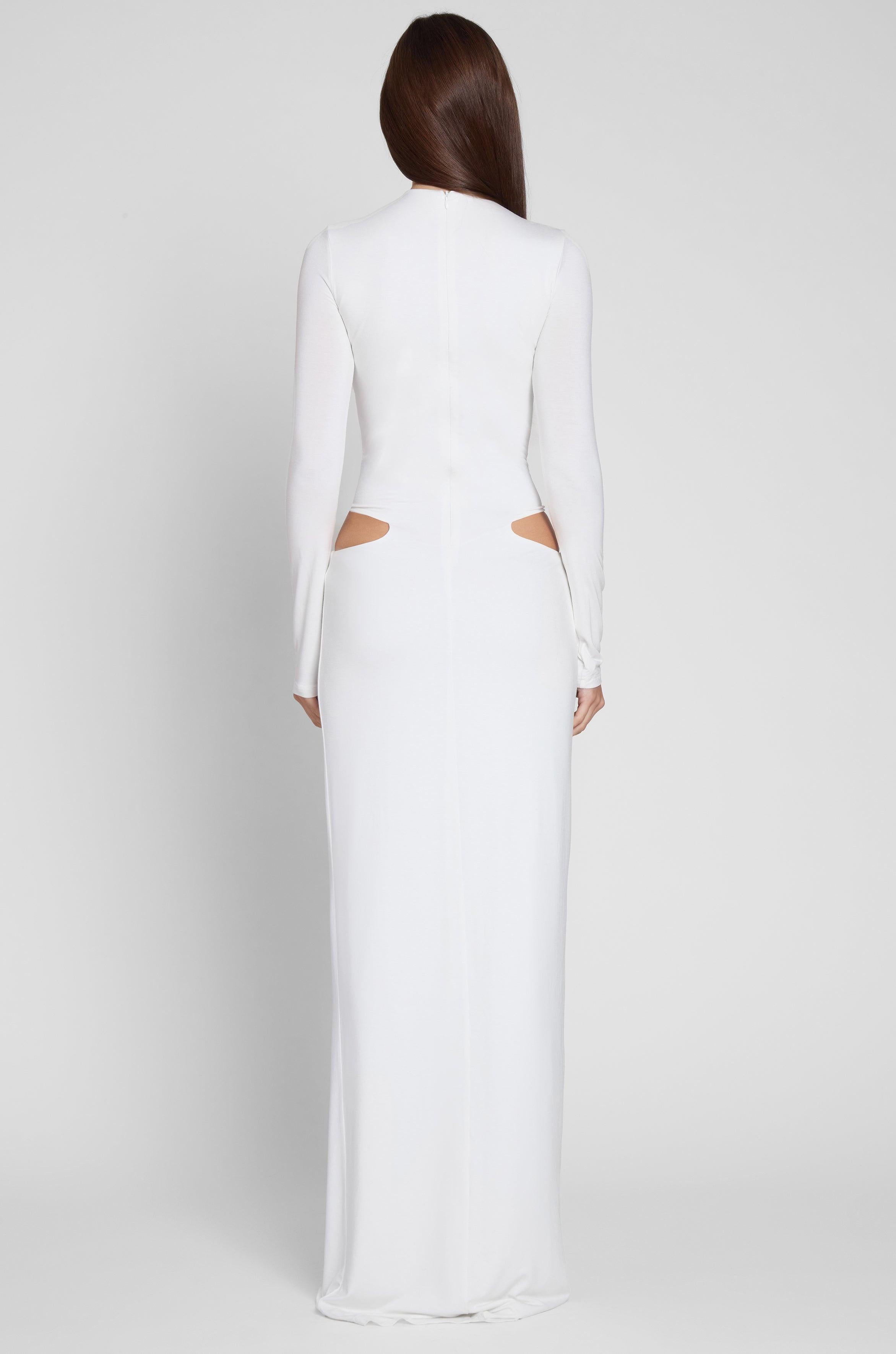 White Vacanza Drape Gown ICYBOO