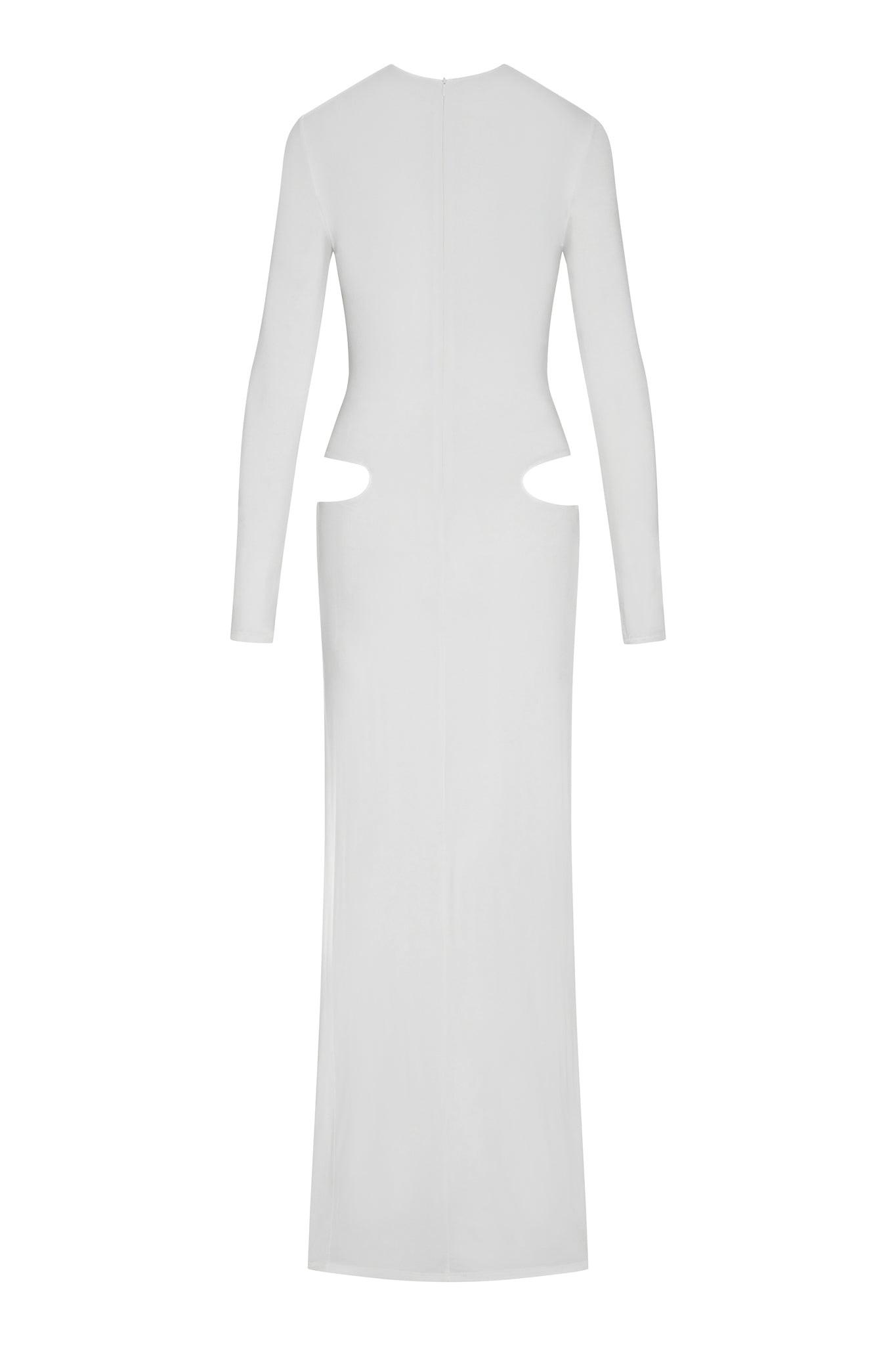 White Vacanza Drape Gown ICYBOO