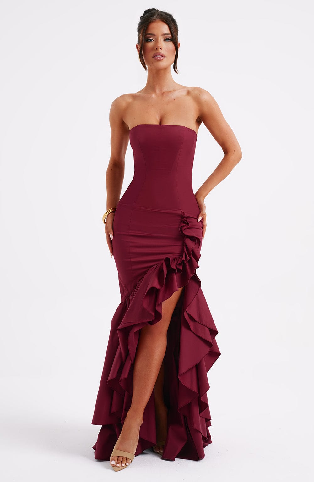 Burgundy Angelina Maxi Dress