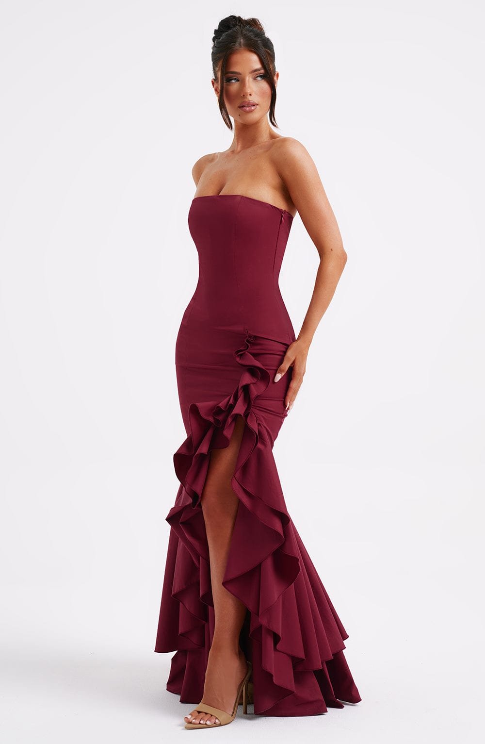 Burgundy Angelina Maxi Dress