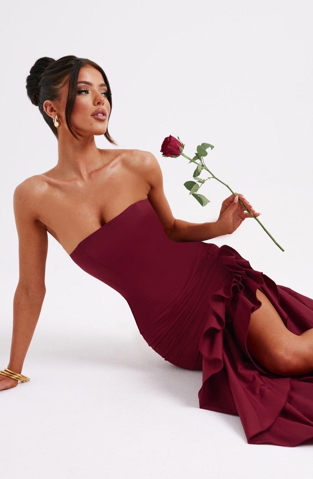 Burgundy Angelina Maxi Dress