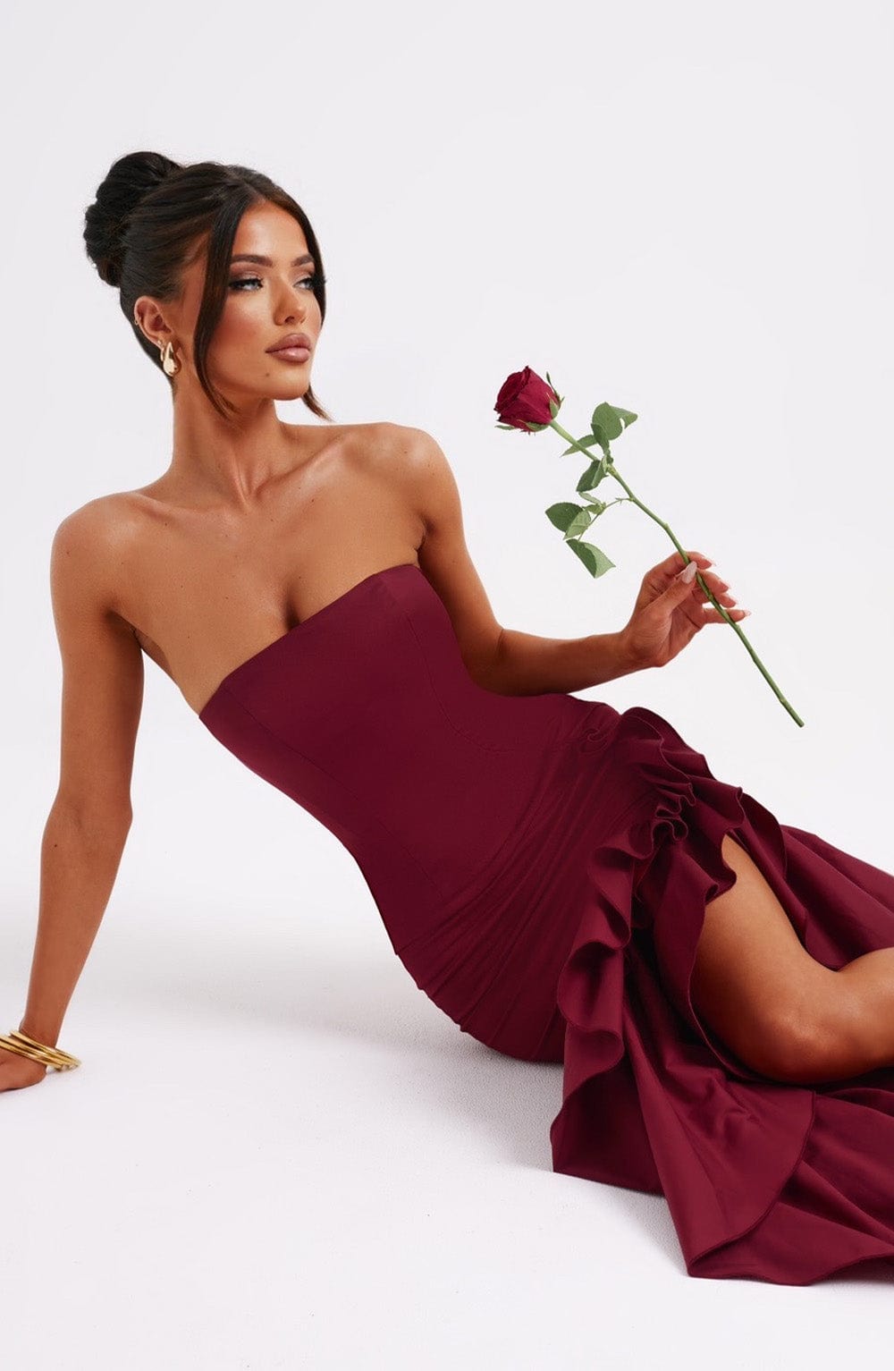 Burgundy Angelina Maxi Dress