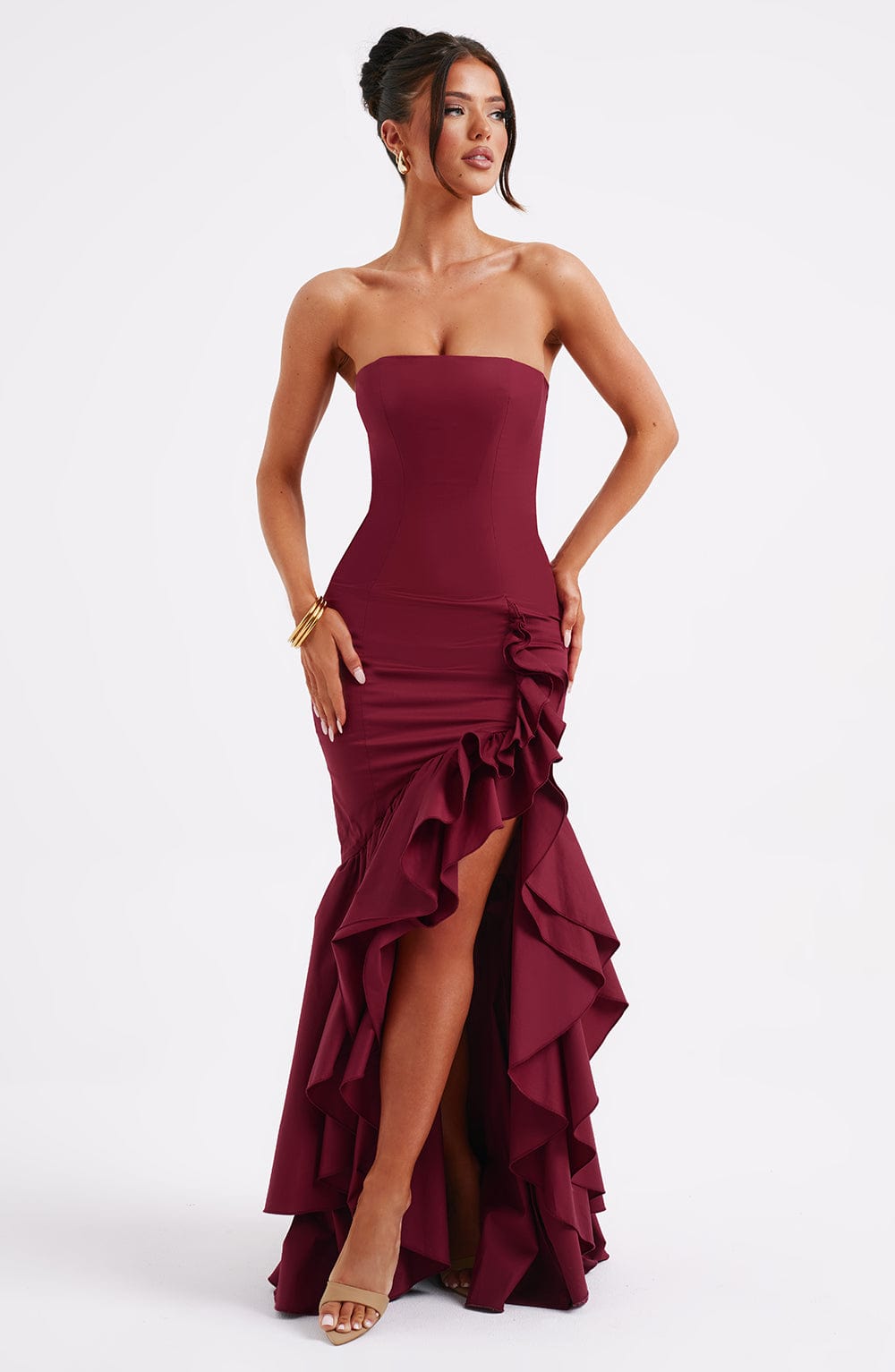 Burgundy Angelina Maxi Dress