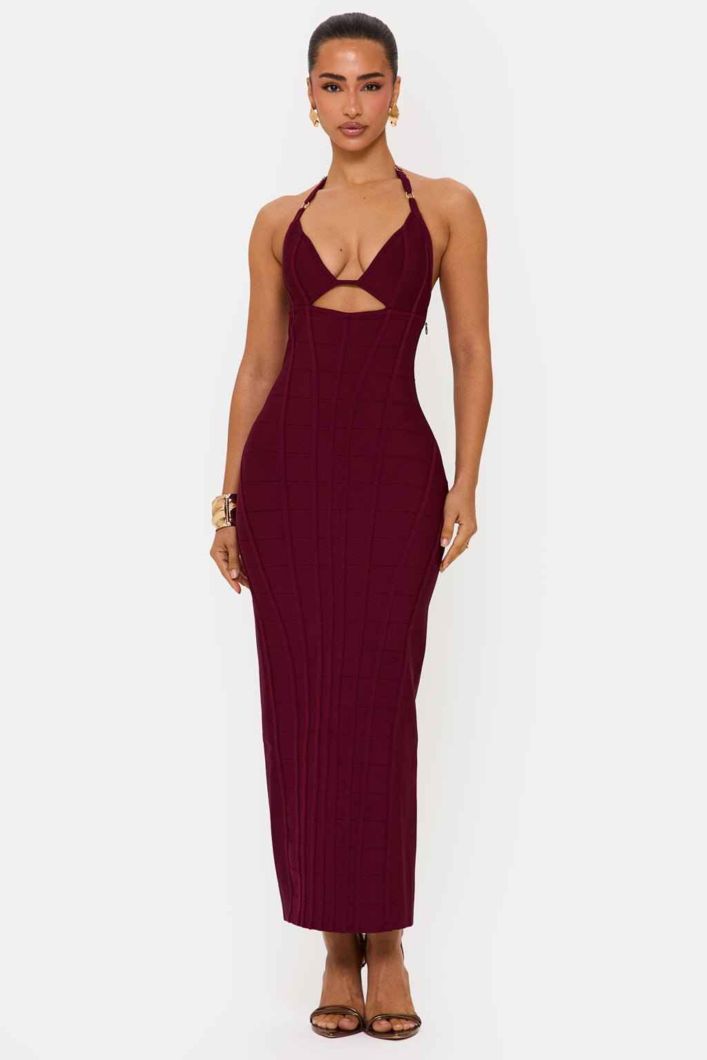 ARABELLA HALTERNECK BANDAGE MIDAXI DRESS