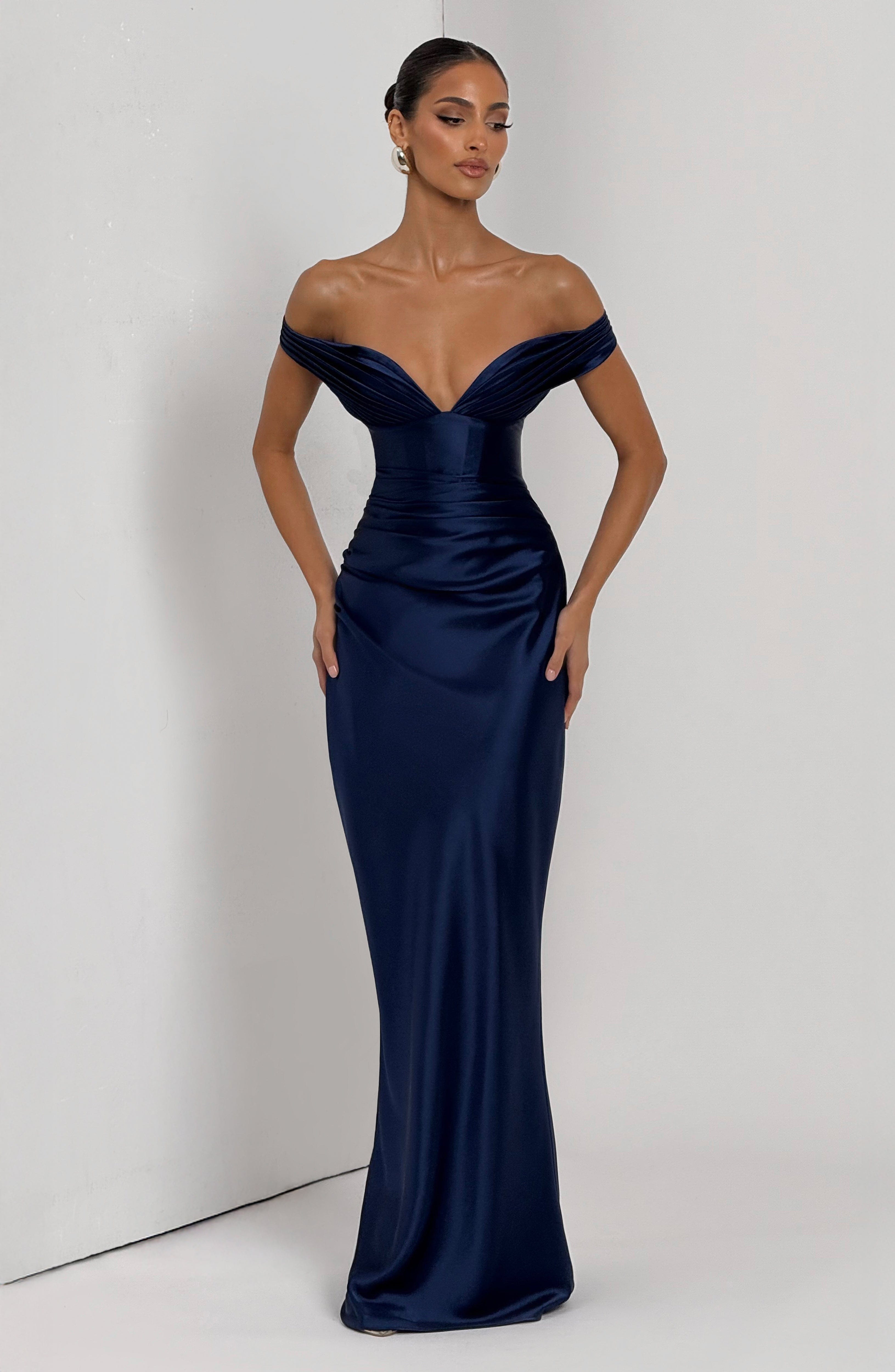 Aurelia Navy Maxi Dress