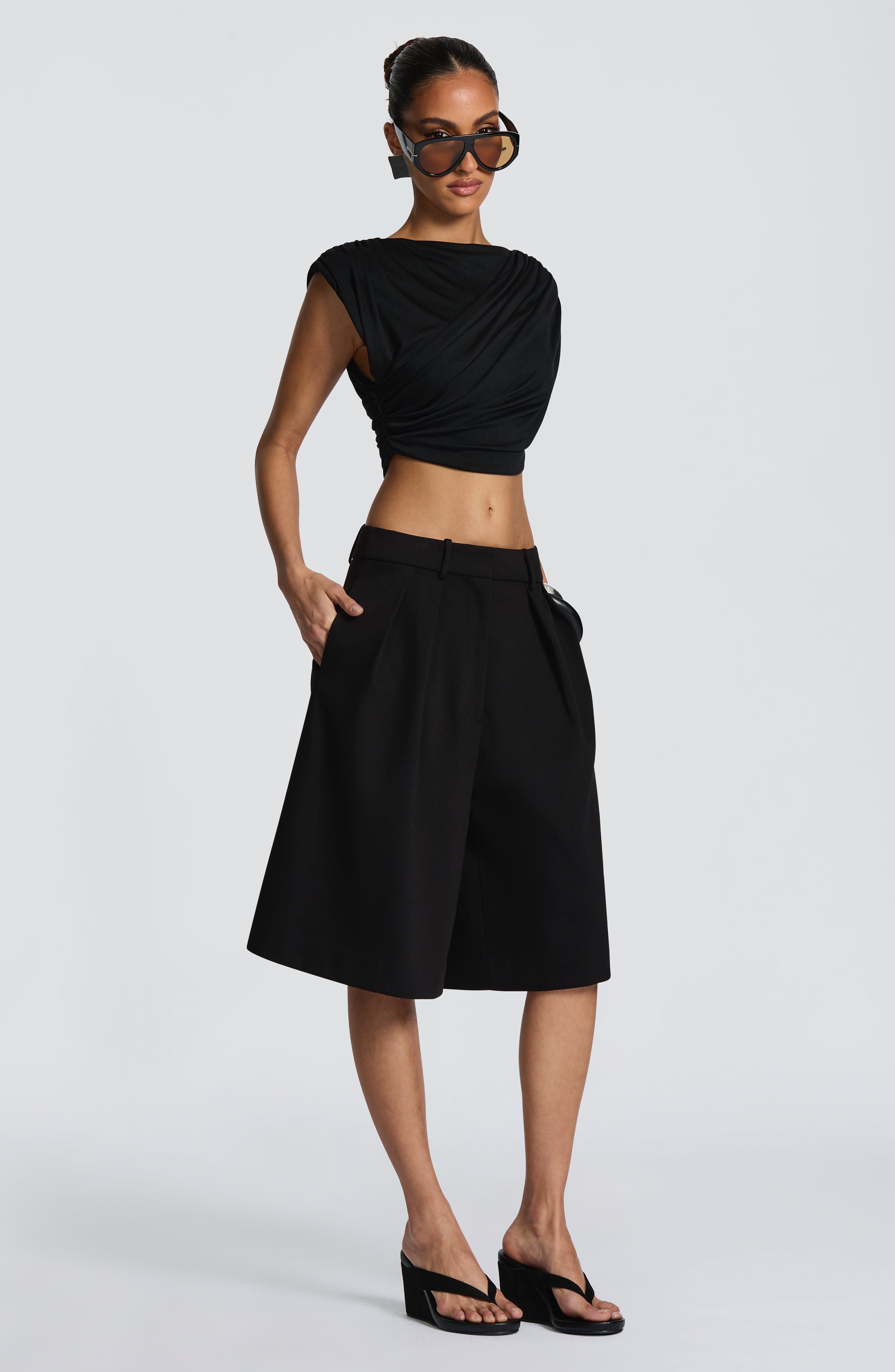 Ausra Black Bermuda Shorts