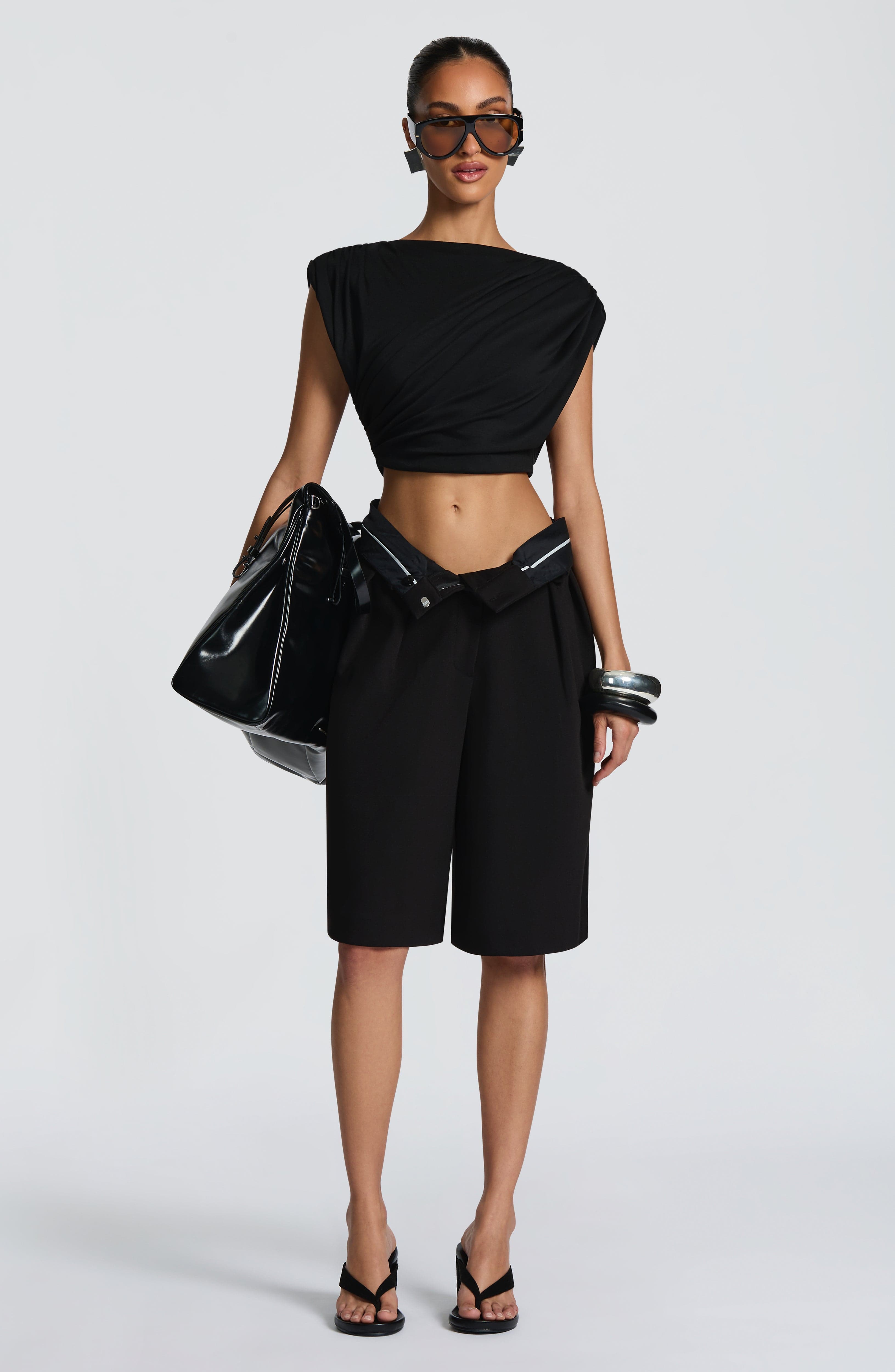 Ausra Black Bermuda Shorts
