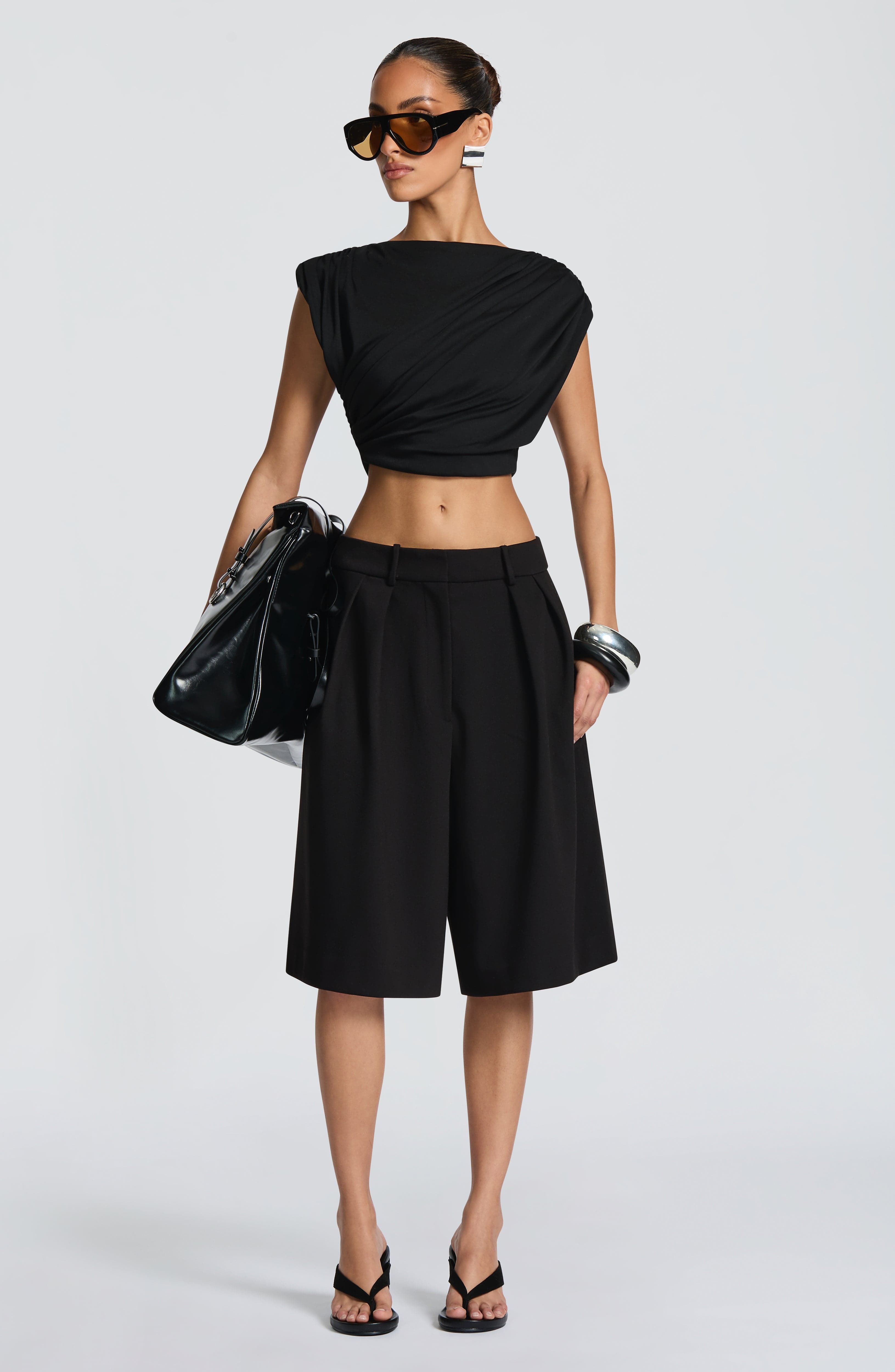 Ausra Black Bermuda Shorts