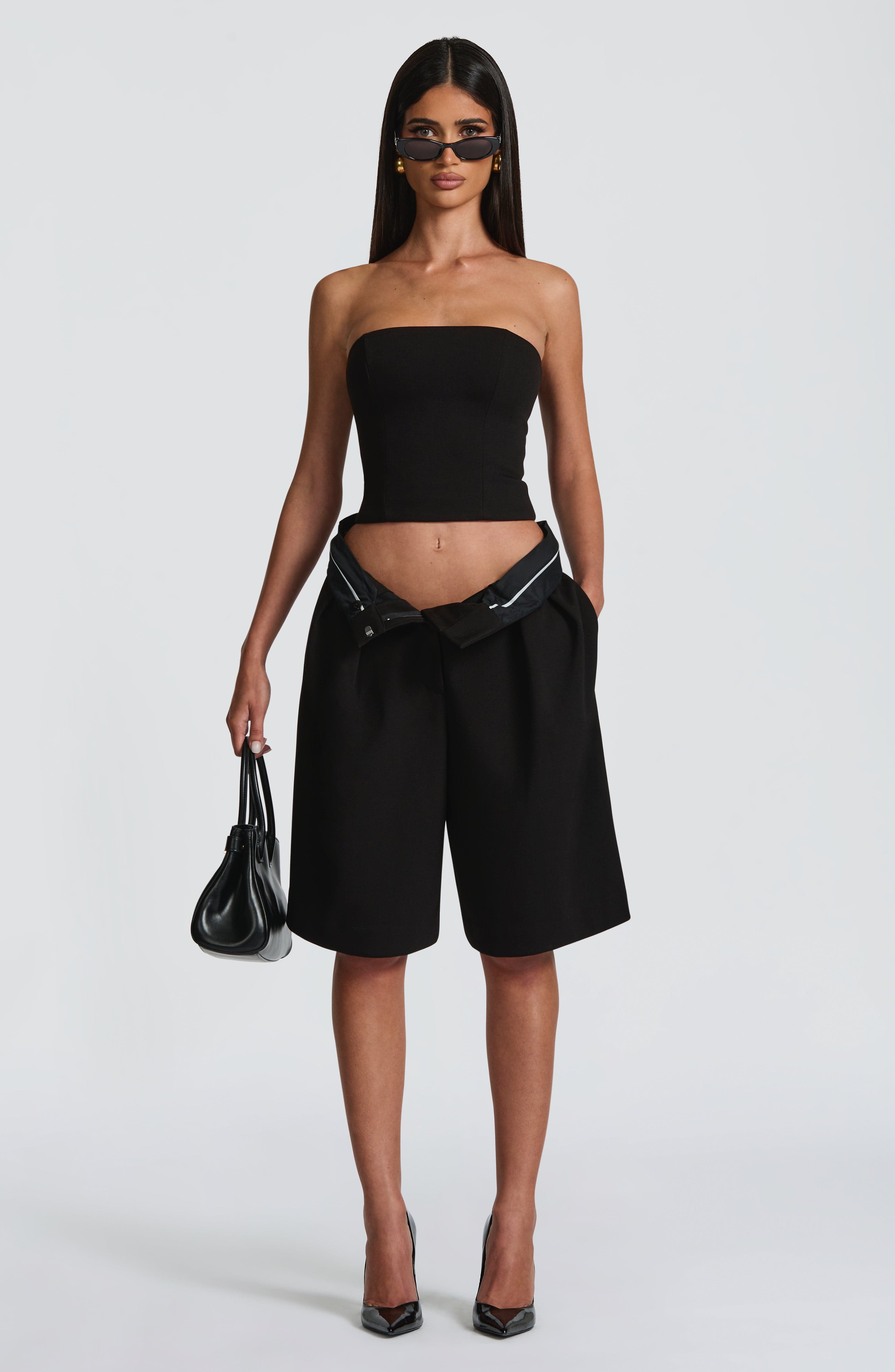 Ausra Black Bermuda Shorts