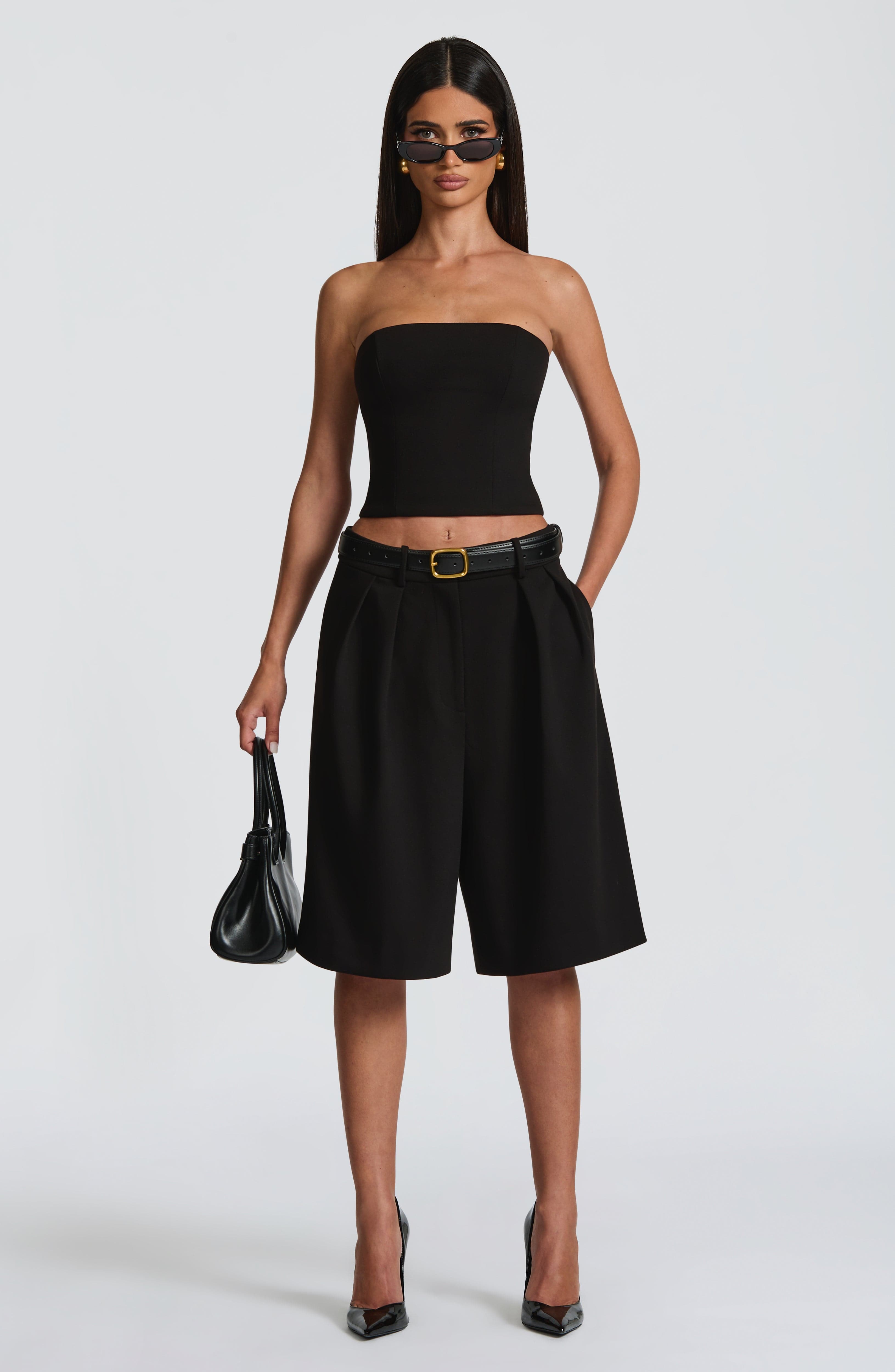 Ausra Black Bermuda Shorts