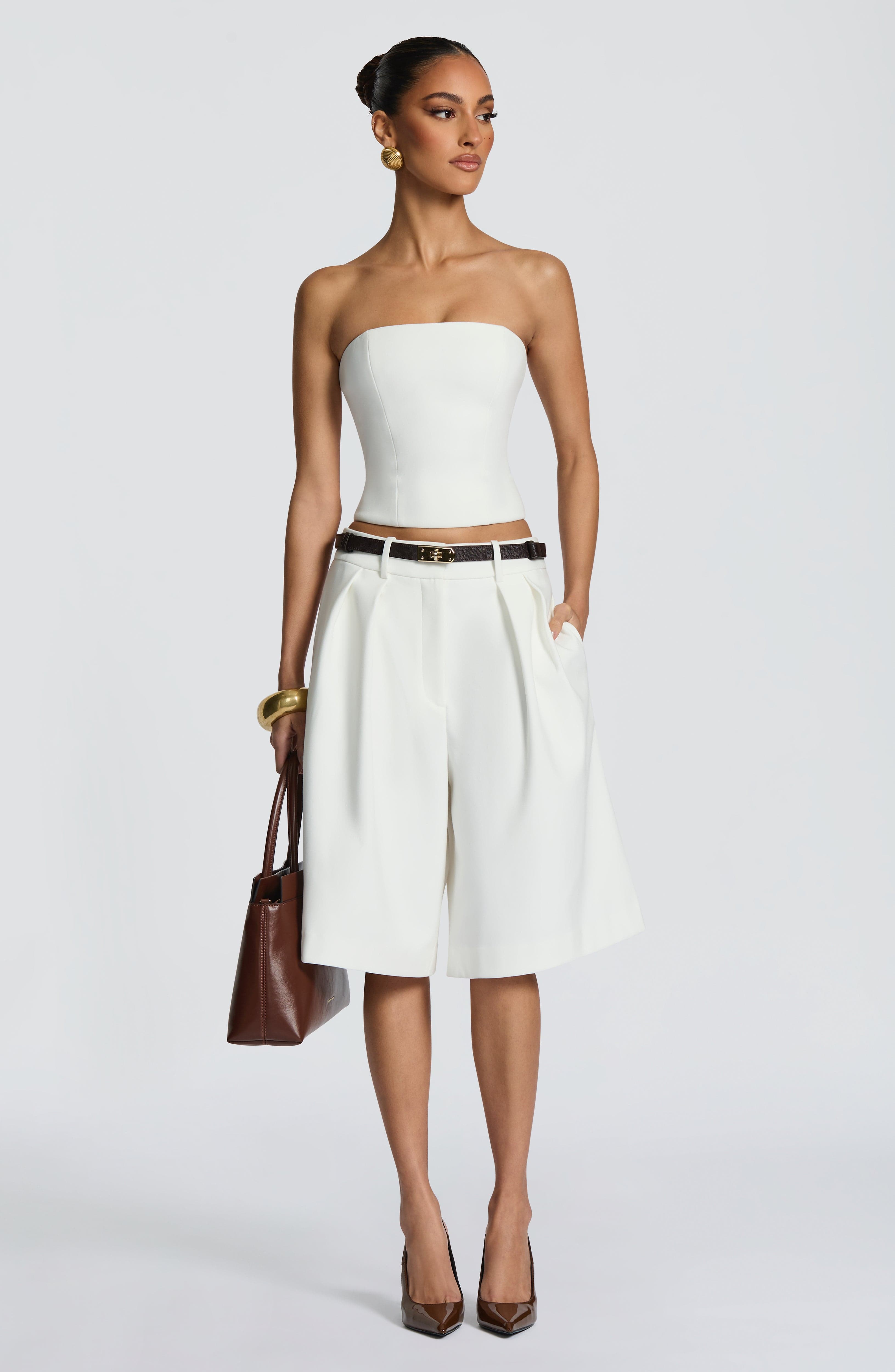 Ausra Ivory Bermuda Shorts