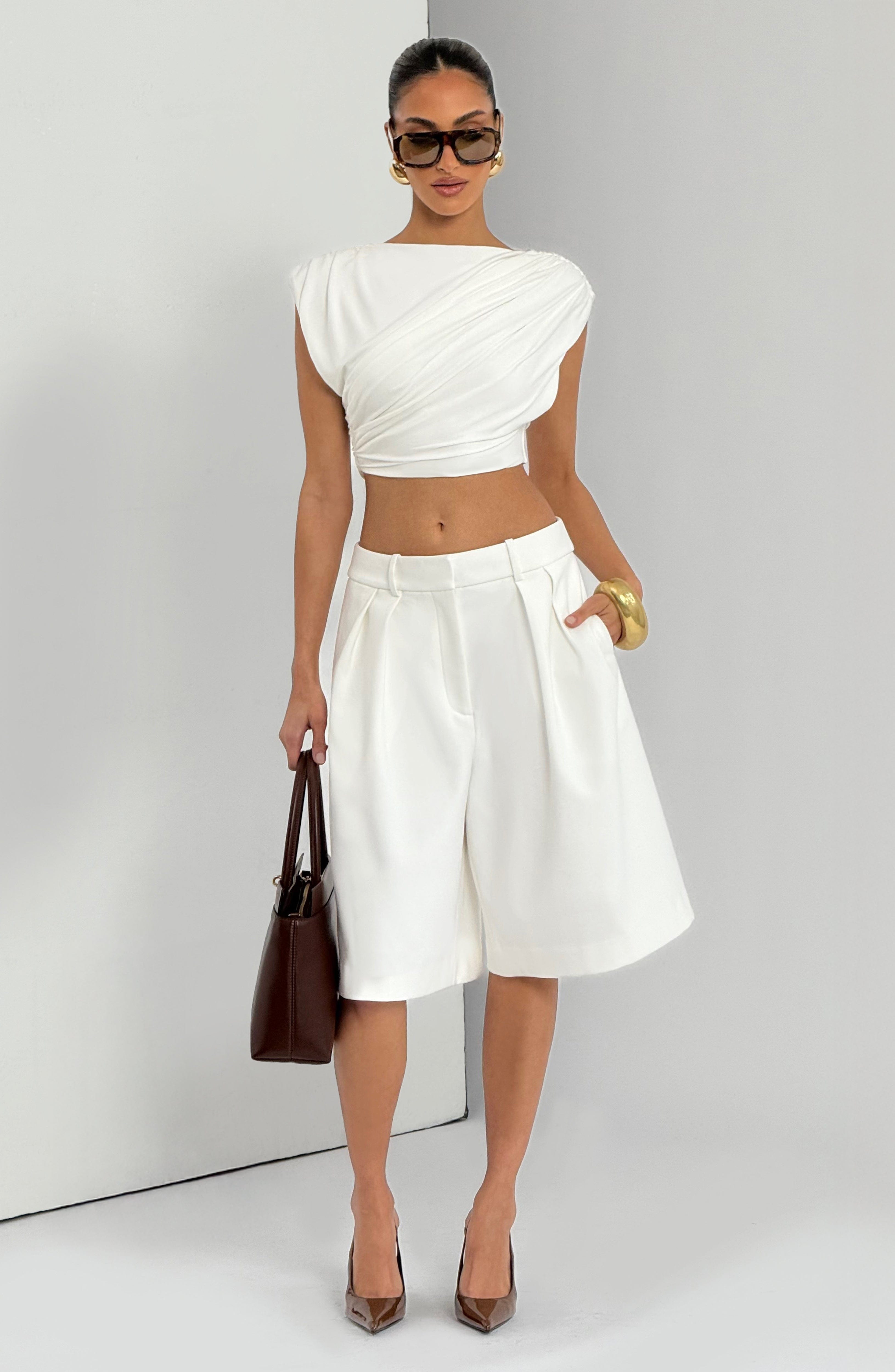 Ausra Ivory Bermuda Shorts