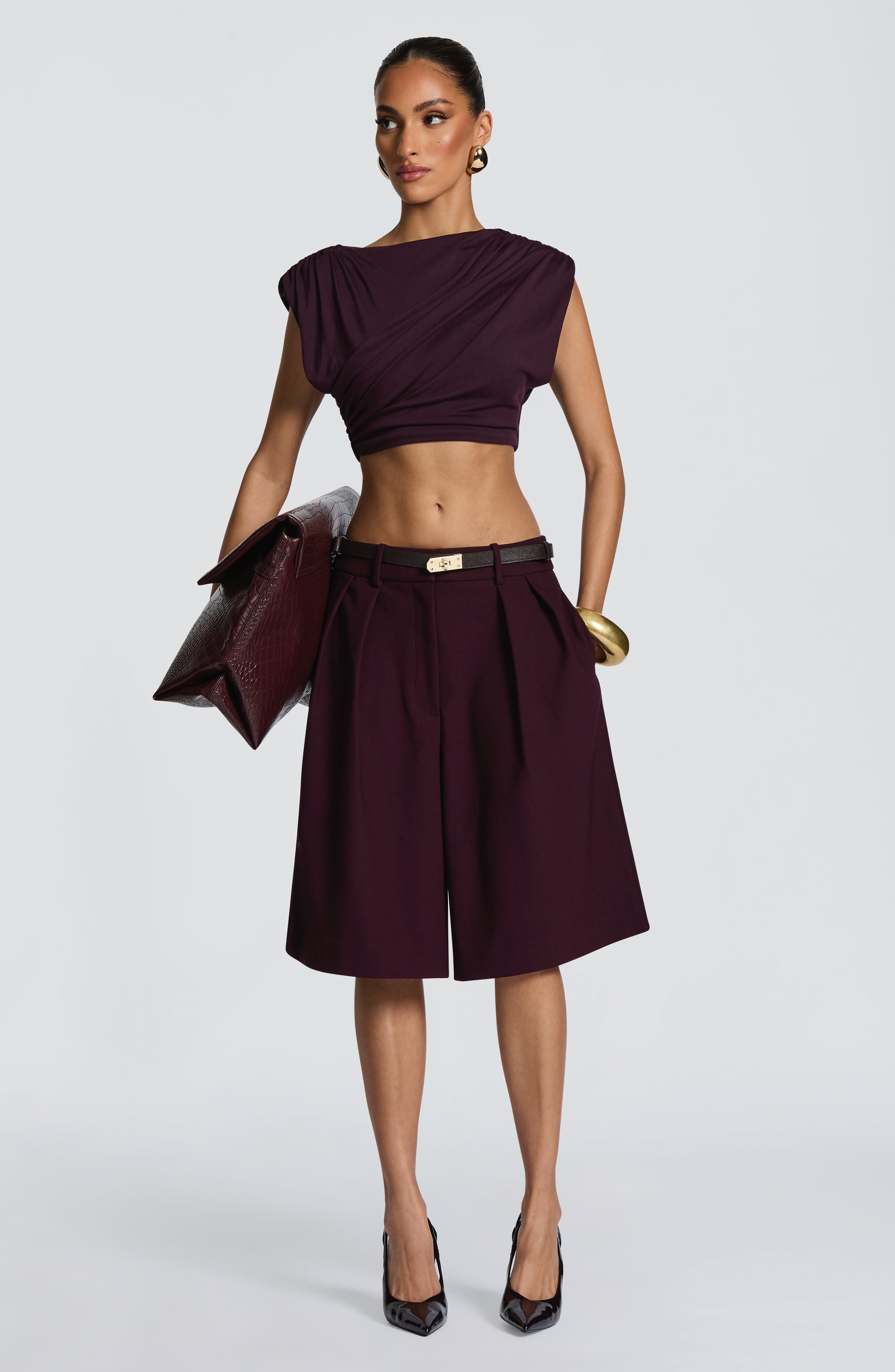 Ausra Plum Bermuda Shorts