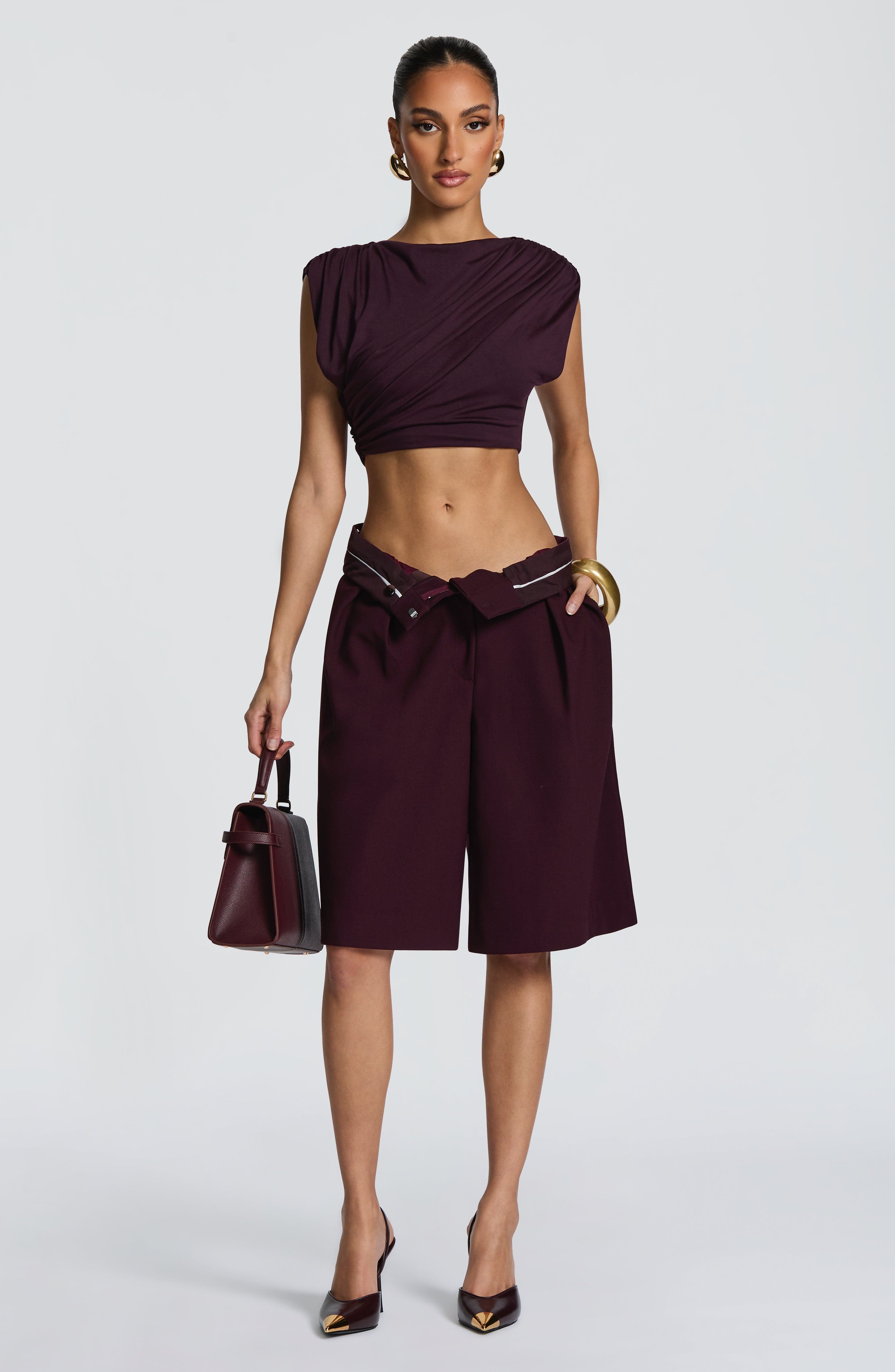 Ausra Plum Bermuda Shorts