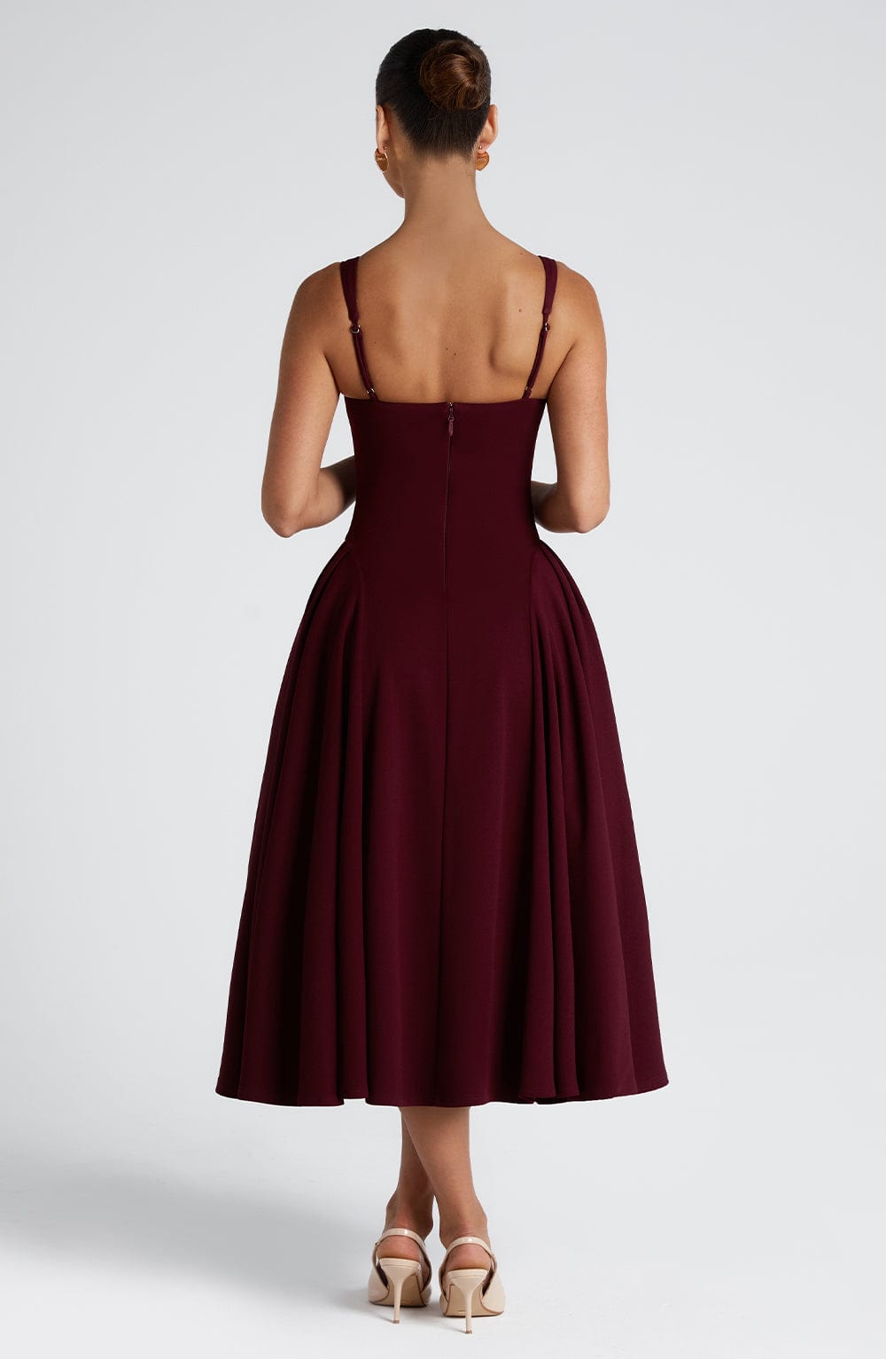 Betty Cherry Lacquer Midi Dress